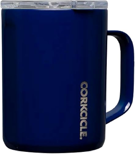 Miniatura 1 de Corkcicle Taza de café, taza de café de viaje aislada con tapa, acero inoxidable, a prueba de derrames, para café, té y cacao caliente, azul marino