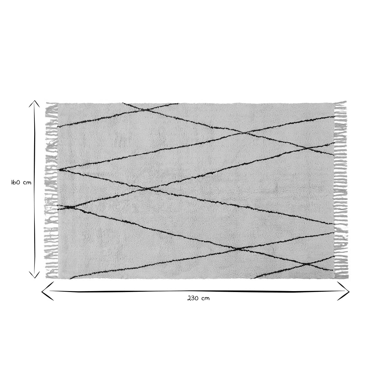 Miliboo Tapis berbère à Franges en Coton écru 160 x 230cm HODNA