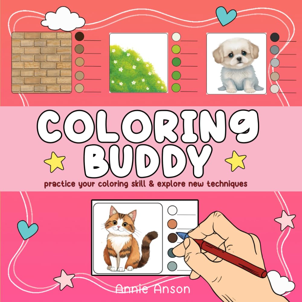 Coloring Buddy, Practice Skills & Experiment Your Coloring Styles: Patterns & Textures Worksheet, Much More Coloring Techniques To Learn