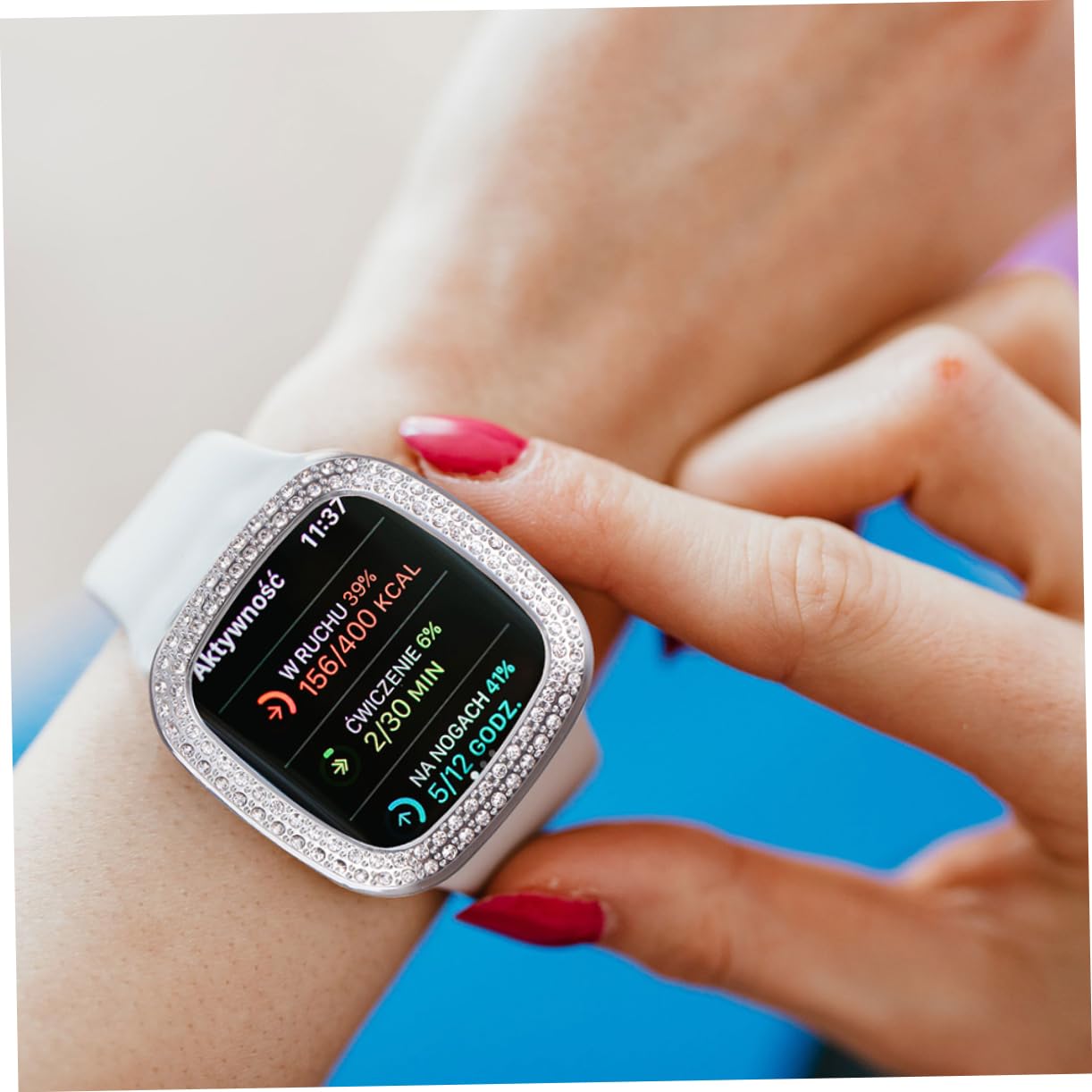 Hemobllo 4pezzi Cover Protettiva Per Smartwatch Sense Design Elegante Con Strass e Protezione Completa Per Schermo e Cornice Accessorio Per Compleanni e Occasioni Speciali