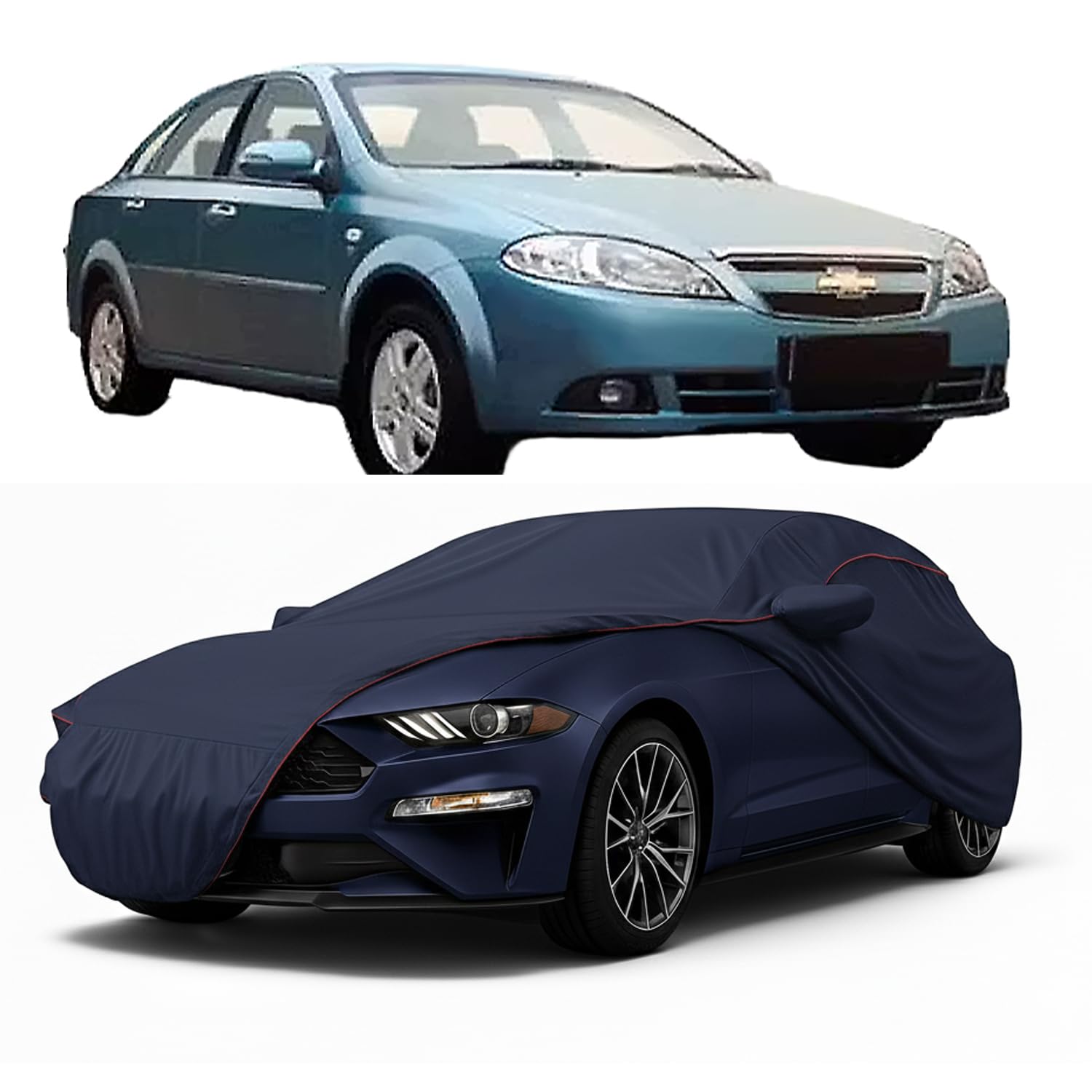 Car Cover Compatible with Chevrolet Optra Magnum [2007-2012] | Custom Fit | Lightweight & Durable | Water Repellent | UV Protection | Dustproof | Mirror Pockets