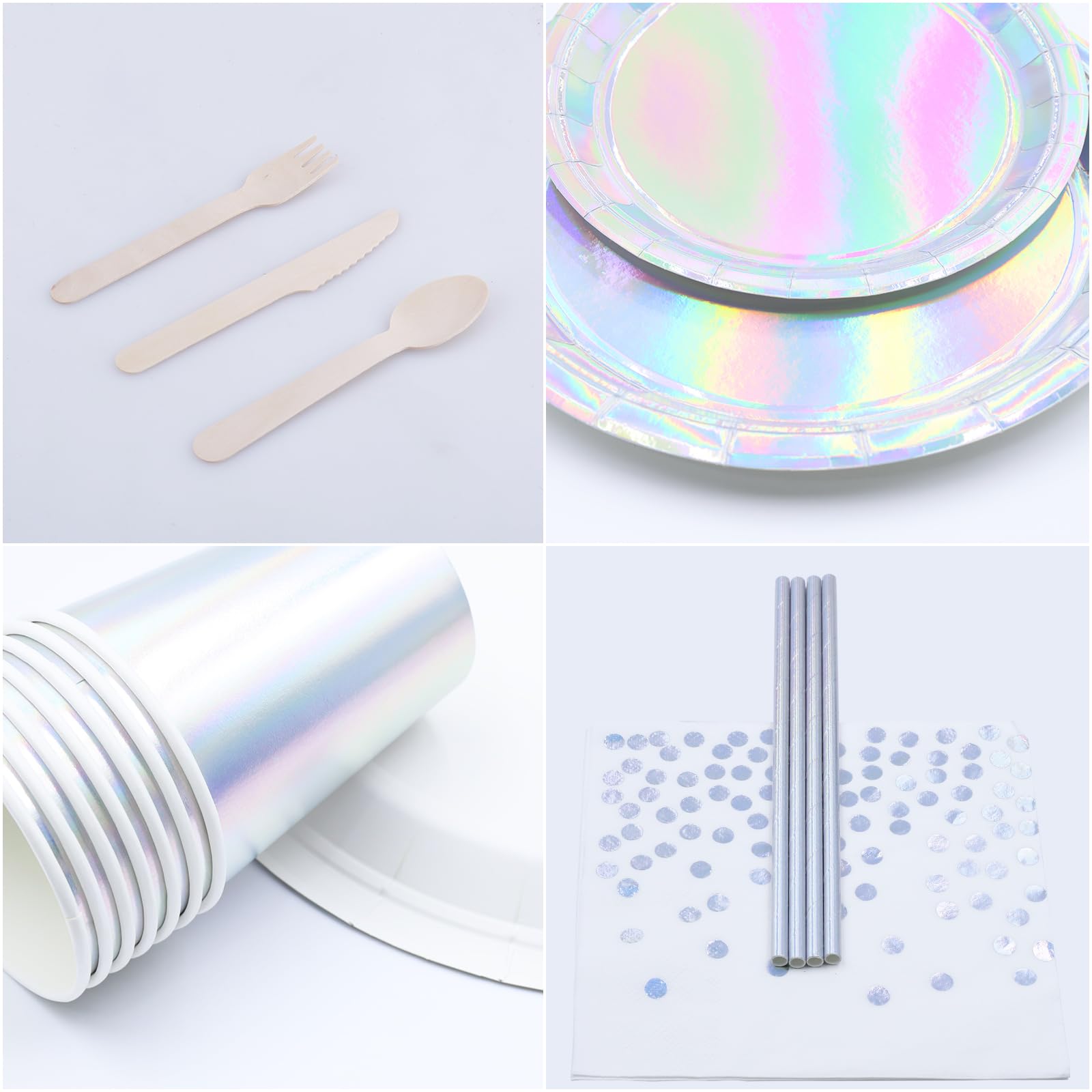 Set Stoviglie Carta 200 Pezzi Vexillic - Per Feste Nuziale, Compleanno, Rosa E Oro - Foto 3