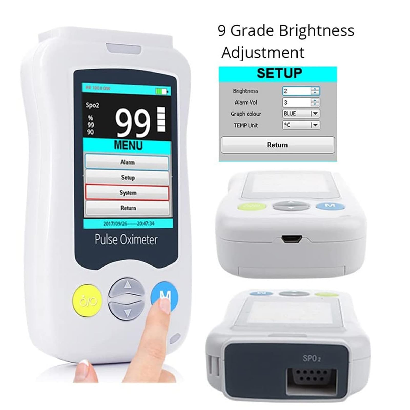 Oxímetro De Pulso Veterinario - Pantalla De 2,4 Pulgadas,Mide Spo2,Frecuencia CardíAca Y Monitoreo De Temperatura Pulso Para Uso Veterinario,Sensor De Spo2 De OíDo/Lengua,Para Gatos,Perros