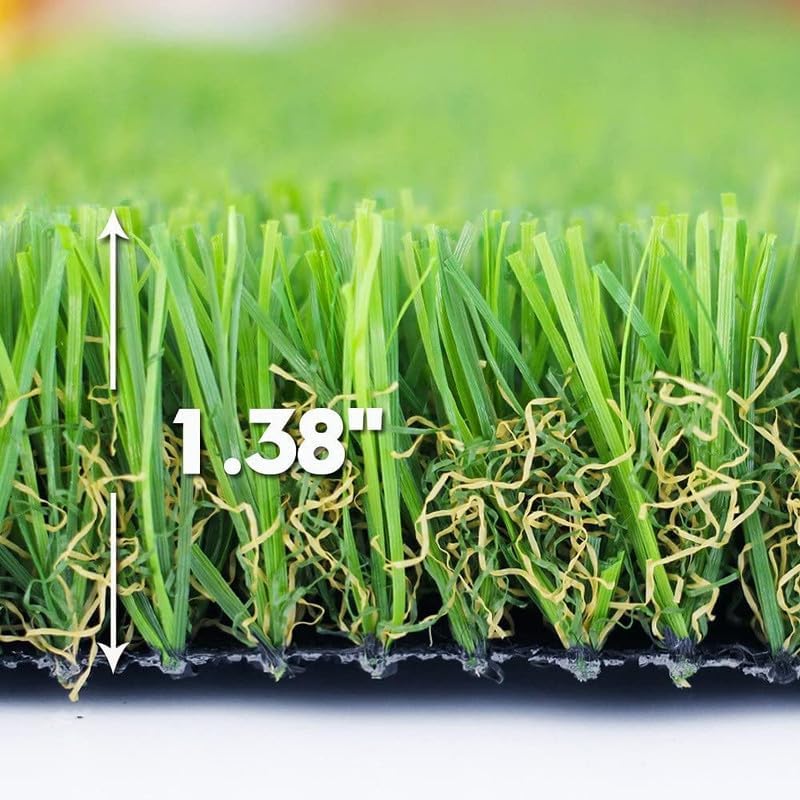 Petgrow Realistic Artificial Grass Rug - Indoor Outdoor Garden Lawn Patio Balcony Synthetic Turf Mat - Thick Fake Grass Rug 3.3 FT x5FT(16.5Square FT) - Image 3
