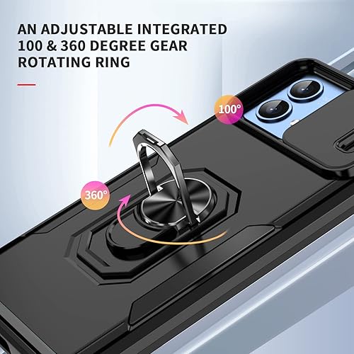 Miniatura 4 de Funda para Motorola Moto G 5G 2023 con cubierta deslizante para cámara + protector de pantalla de vidrio templado, protección completa de la cámara