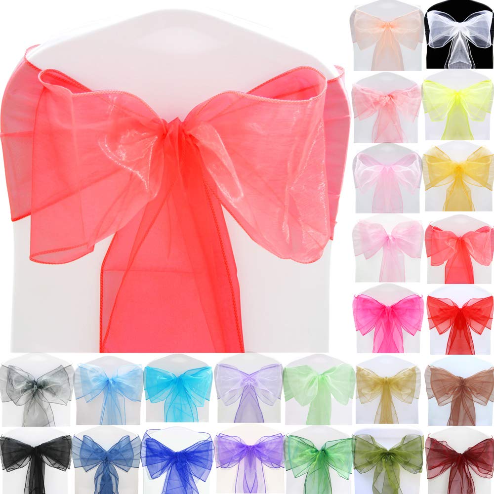 Time to Sparkle 200pcs 22x280cm Watermelon Organza Sashes