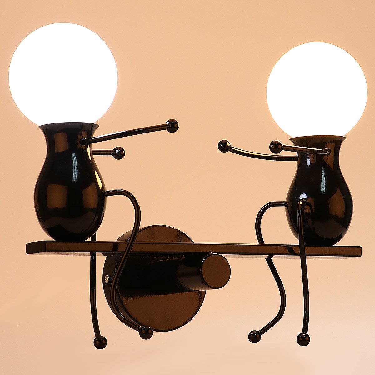 KAWELL Humanoid Applique da Parete Moderna Lampada da Parete Lampada a Muro | Creativo Applique Candelabro, Art Deco, Max 60W E27, per Stanza dei Bambini Camera da Letto Scale Soggiorno