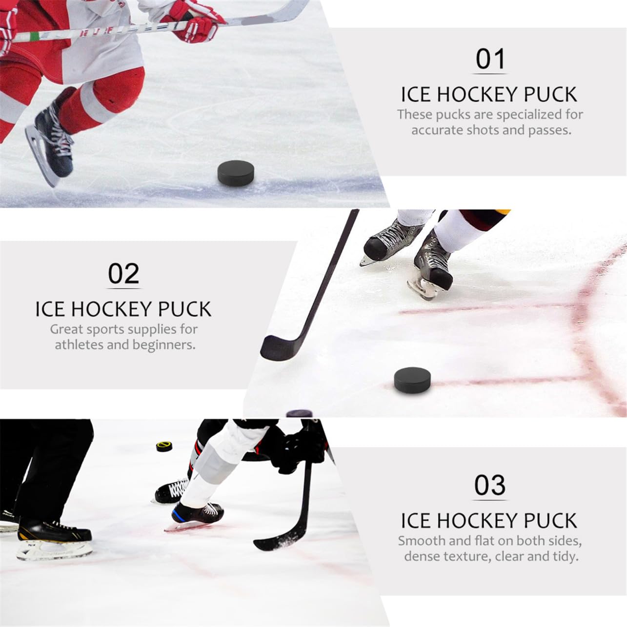 Rondelle de Hockey sur Glace Officielle Réglementaire 9 Pièces Noir