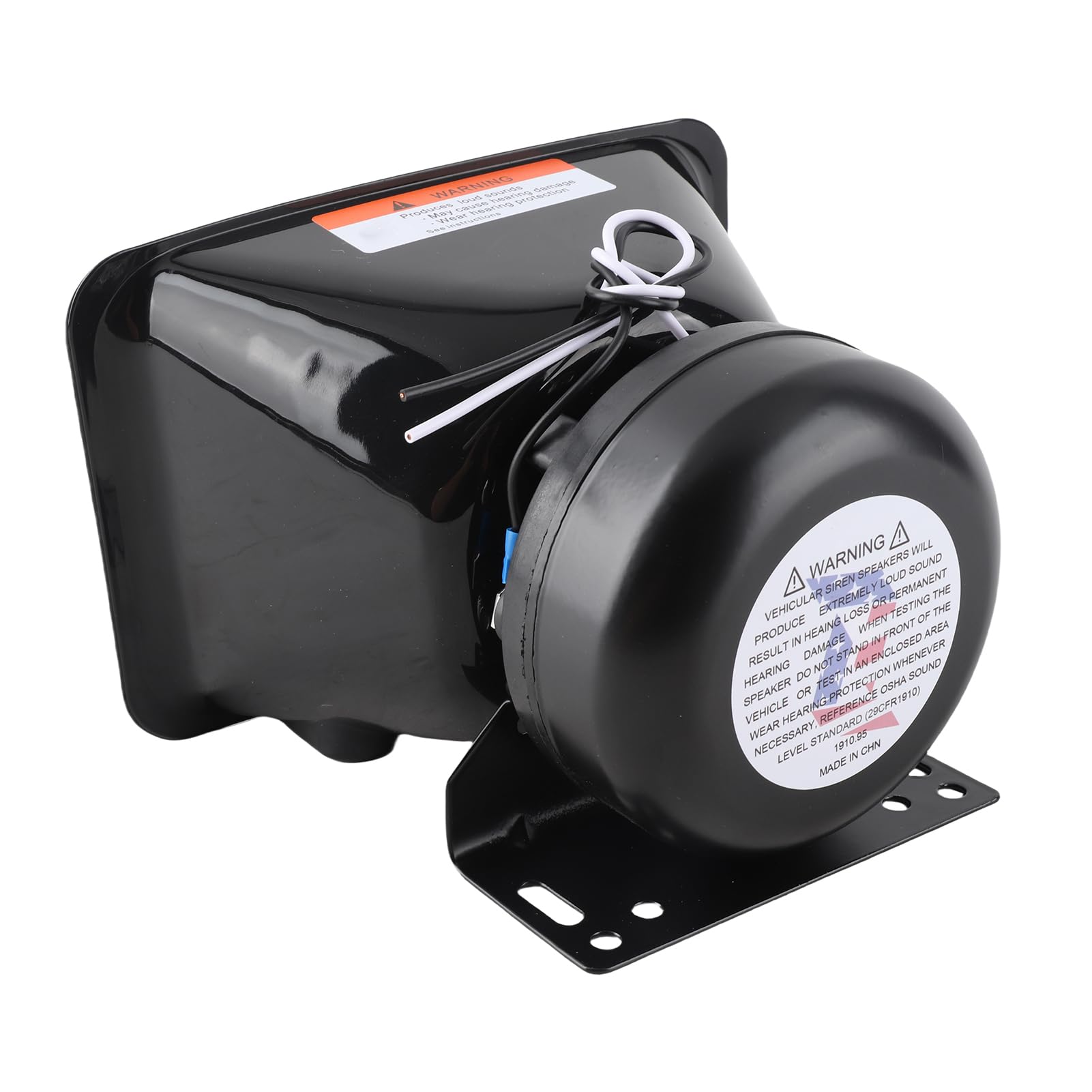 Dilwe Auto Sirene, 200W, 12V, Schwarz, Stahl und ABS Gehäuse, Kompatibel mit Alarmsystemen, Geringer Stromverbrauch für Fahrzeug Sicherheit, Anti-Diebstahl, Notfall Warnsystem