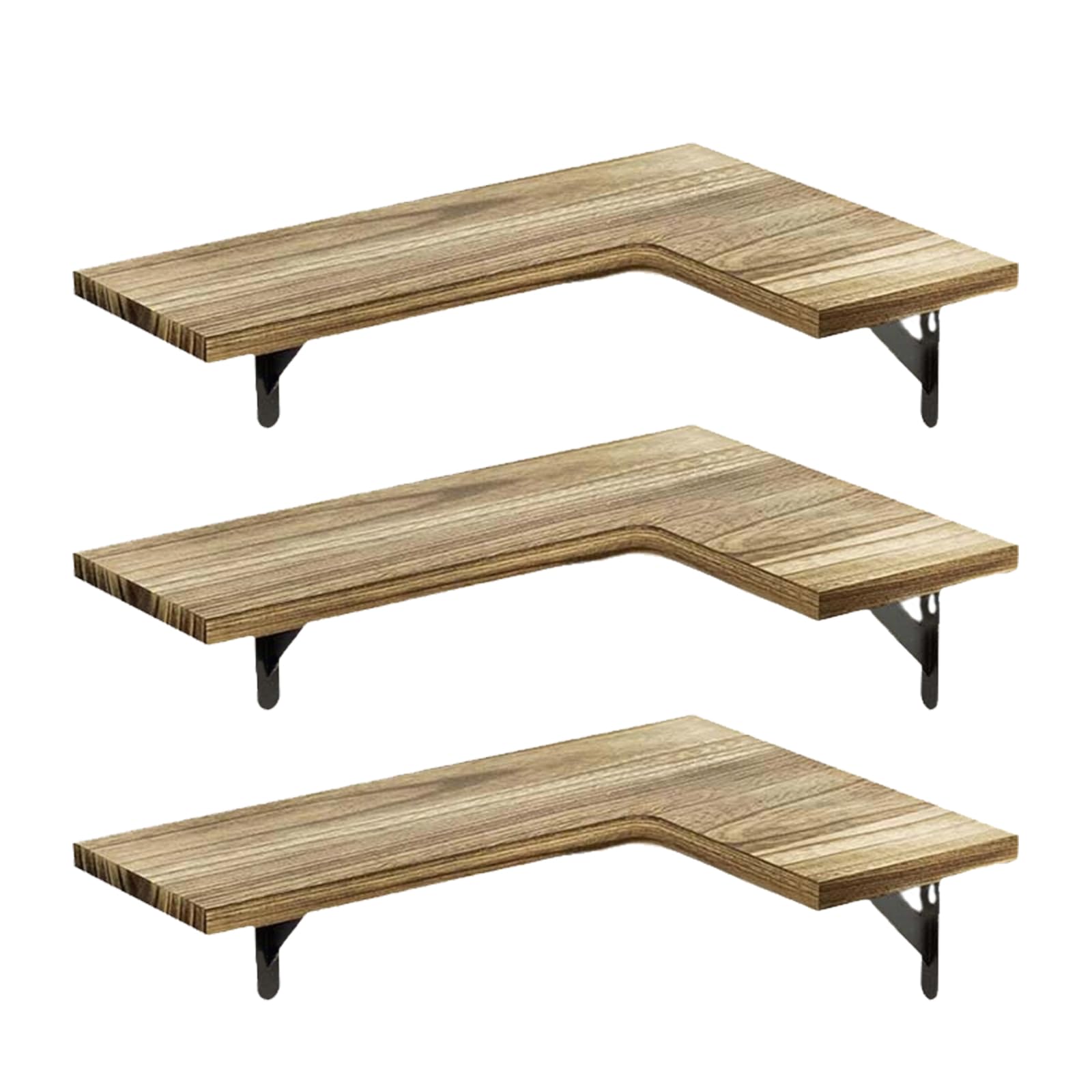 Tsophreniq Wall Mounted Wood Corner Shelf Stylish Wall Corner Shelving Holder Effective Wood Floating Storage Holder Rack Shelf