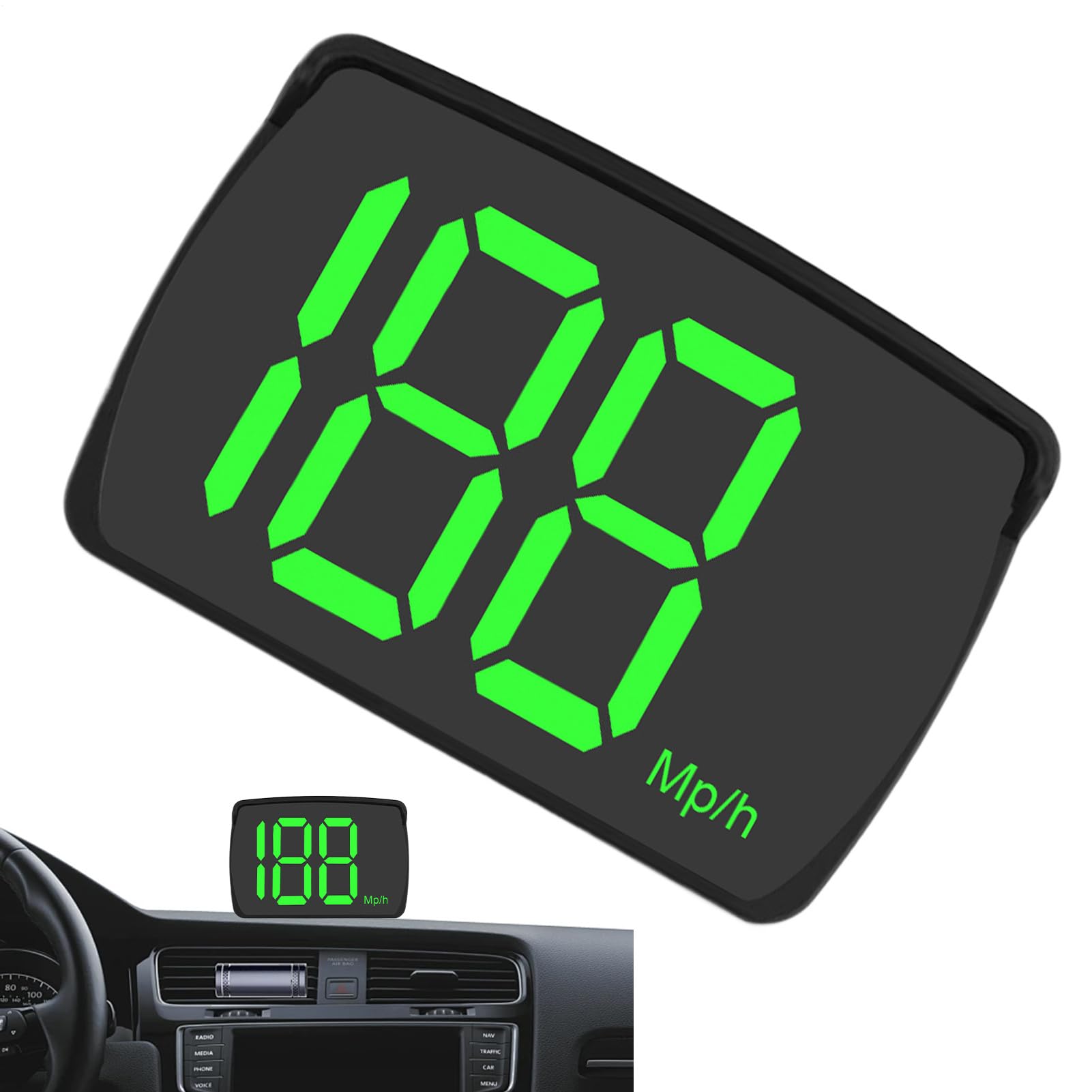 Visor de velocidad de coche, indicador de velocidad parabrisas, velocímetro digital GPS con MPH y KMH para coche, camión, golf, etc