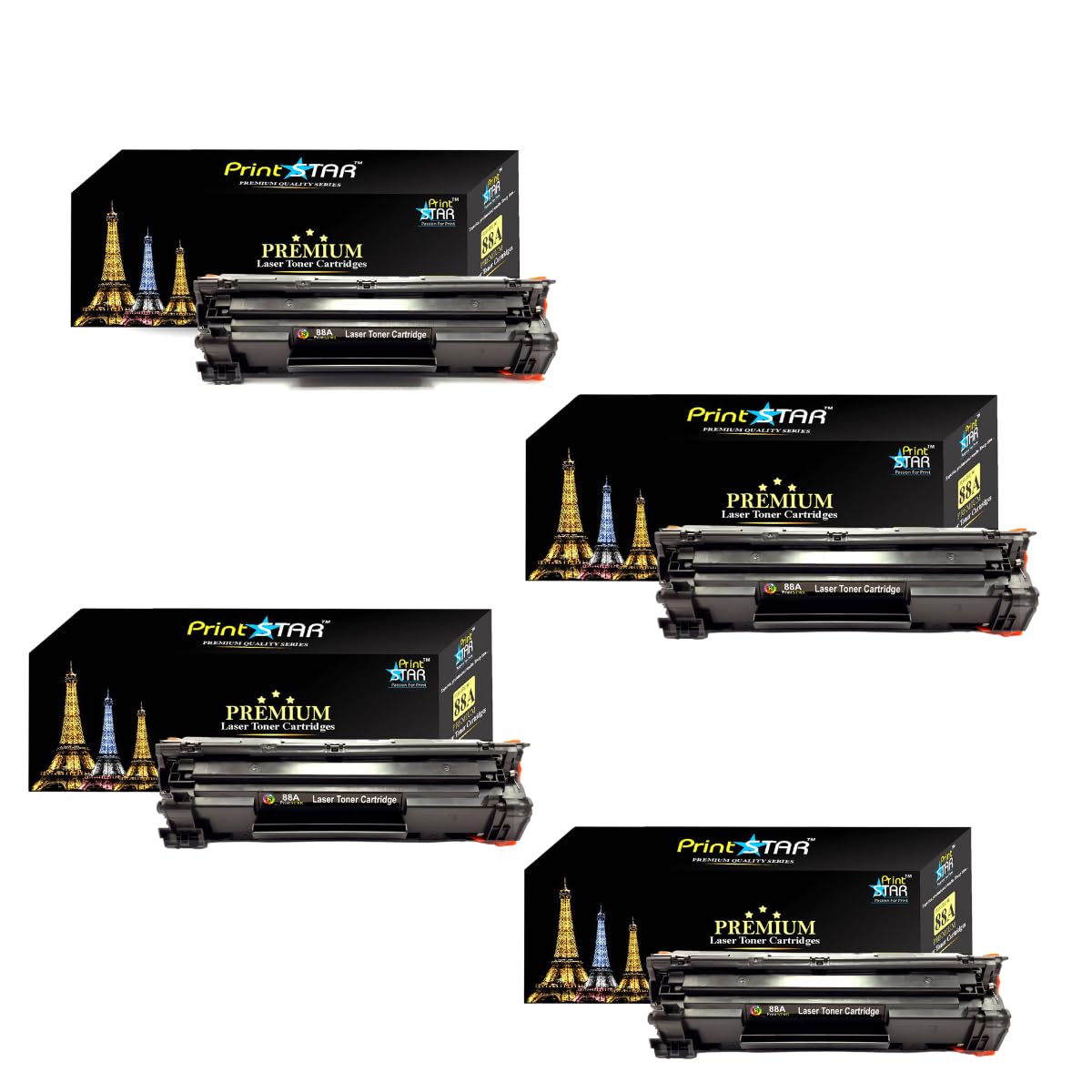 Print Star Print Star 88A Single Colour Black Laser Toner Cartridge Replacement of HP CC388A compatible with HP LaserJet P1106, P1108, 1136, 1213, 1216, 9107, 1008 (Pack of 4) (B072PC371H) Amazon Price History, Amazon Price Tracker