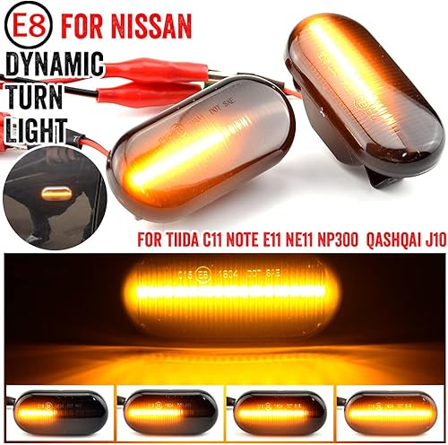 Miniatura 2 de 1 par de marcadores de guardabarros delanteros dinámicos LED marcadores laterales compatibles con Nis-san 350Z Z33 Frontier D40 Cube Z11 Latio C11