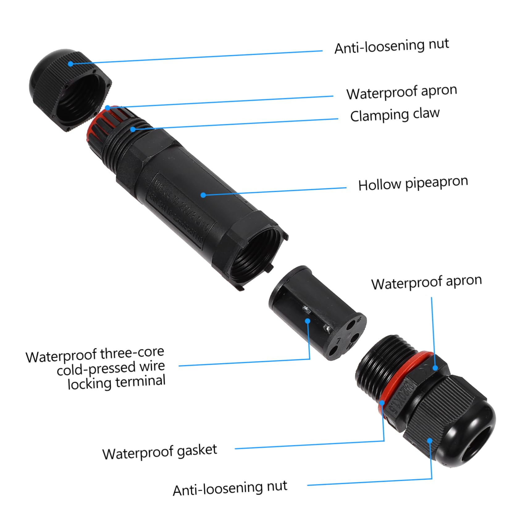 DOITOOL 8stücke Wasserdichter Kabelverbinder Outdoor Licht Anschlussdose Gerade Verbindung Für Gartenbeleuchtung Sichere Und Einfache Installation Für Innen Und Außenbereich