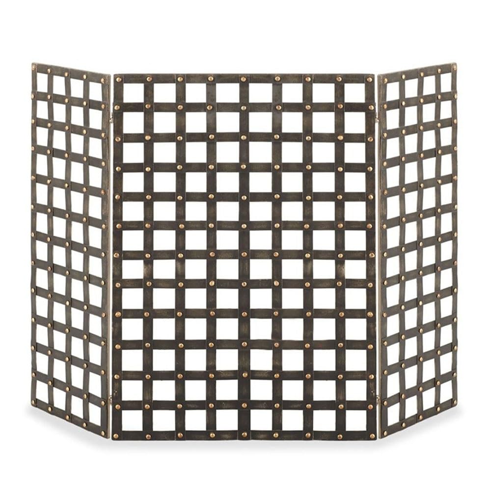 fireplace cover Industrial Style Distressed Iron Fireplace Screen Living Room Partition Fireproof Cover Foldable