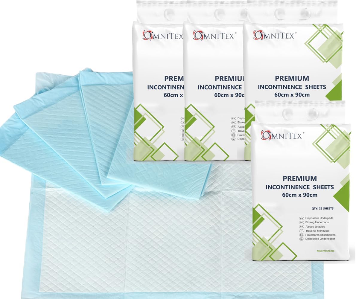 100pk Omnitex 60 x 90cm Disposable Incontinence Bed Pads 1400ml