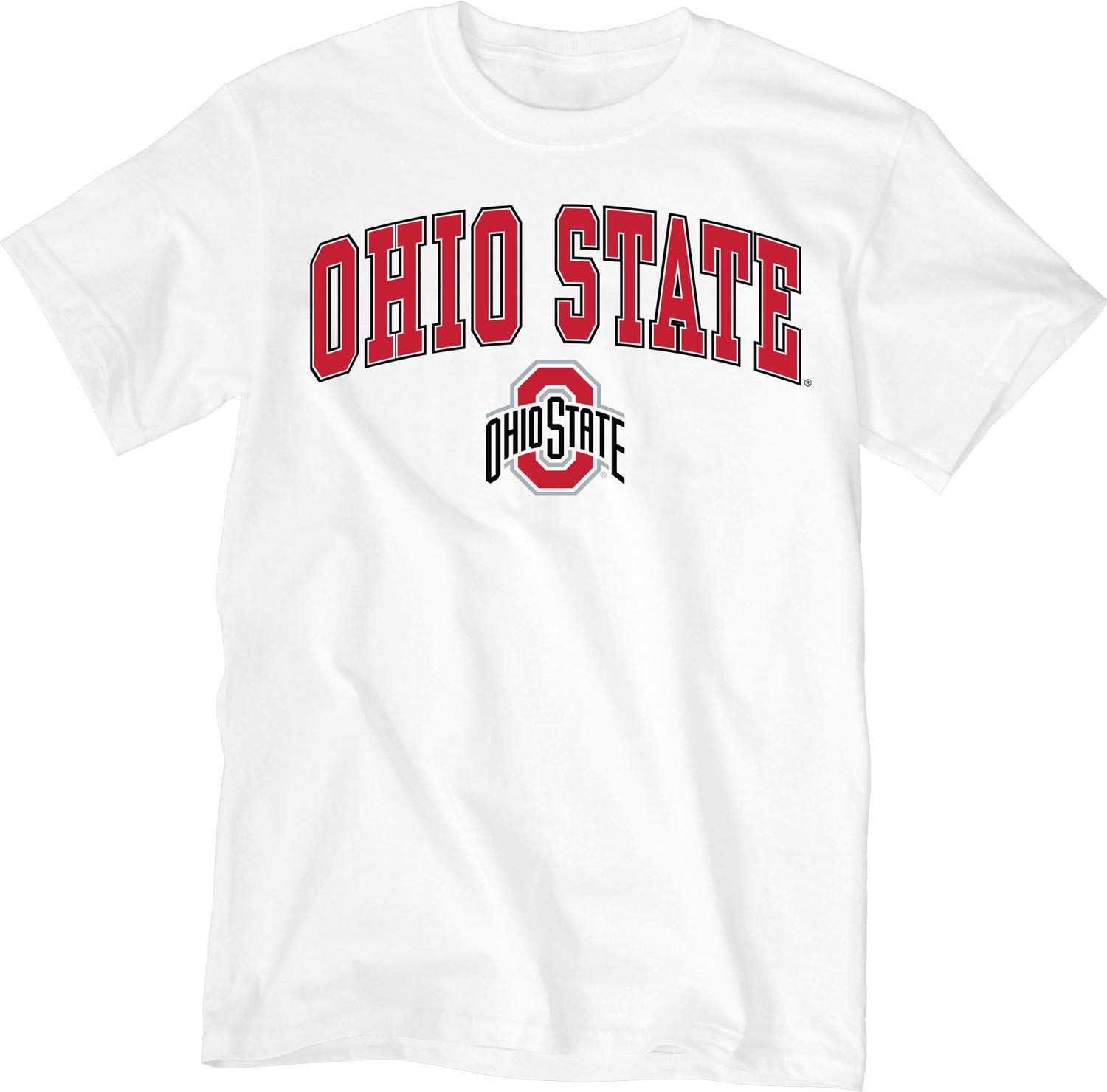 Blue 84 Men's Ohio State Buckeyes T Shirt White Arching Over, Ohio State Buckeyes White, X-Large