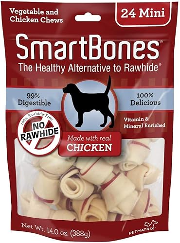 SmartBones Mini masticables con pollo real 24 unidades masticables sin piel cruda para perros SmartBones Mini masticables con pollo real 24 unidades masticables sin piel cruda para perros