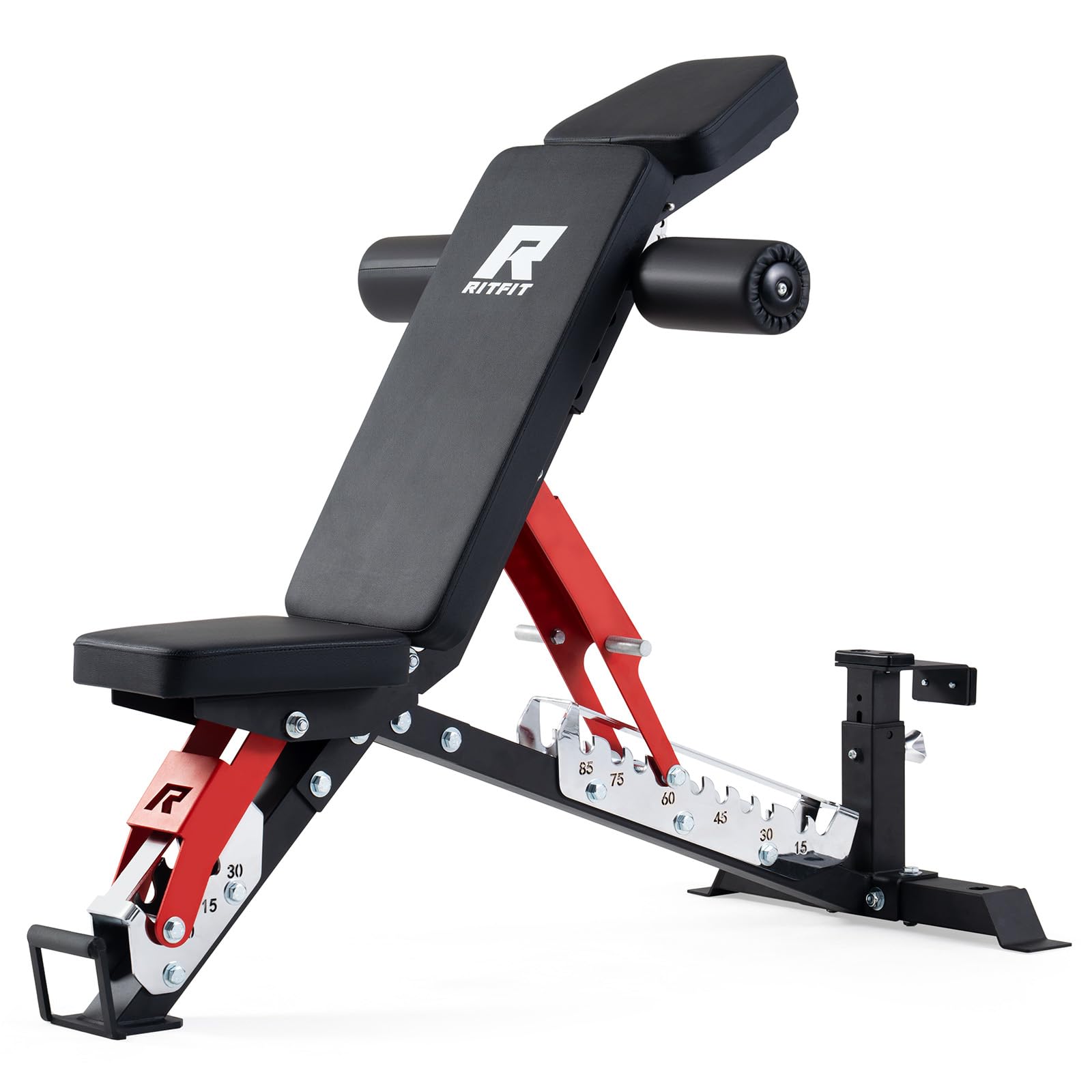 3-Section Adjustable Weight Bench for Home Gym, 1600LB Capacity | Incline Decline Flat, 10 Backrest & 5 Headrest Positions, Full Body Strength Training with 14GA Steel Frame