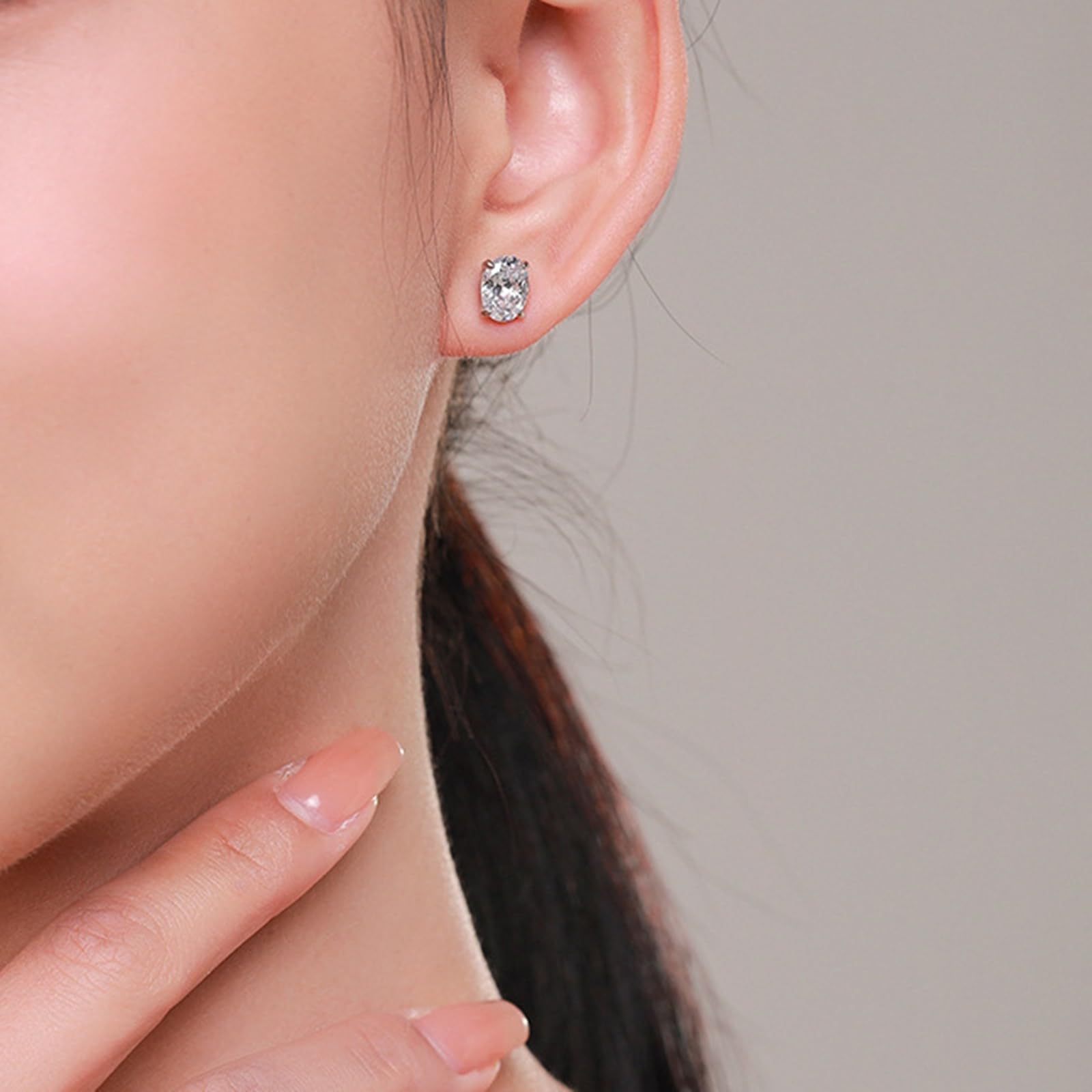 Kolczyki sztyfty białe złoto 750 585 375 damskie kolczyki damskie proste z 4 pazurami owalne Moissanite 1,5 ct kolczyki na sztyfcie prawdziwa biżuteria dla panny młodej, białe złoto