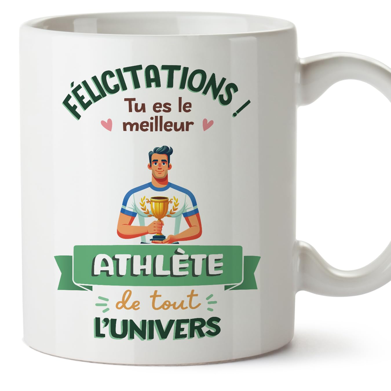 MUGFFINS Athlete Man Mug - in French - Meilleur Univers Trophée - Funny Gift for Colleagues - Ceramic 11oz Mug — image 1