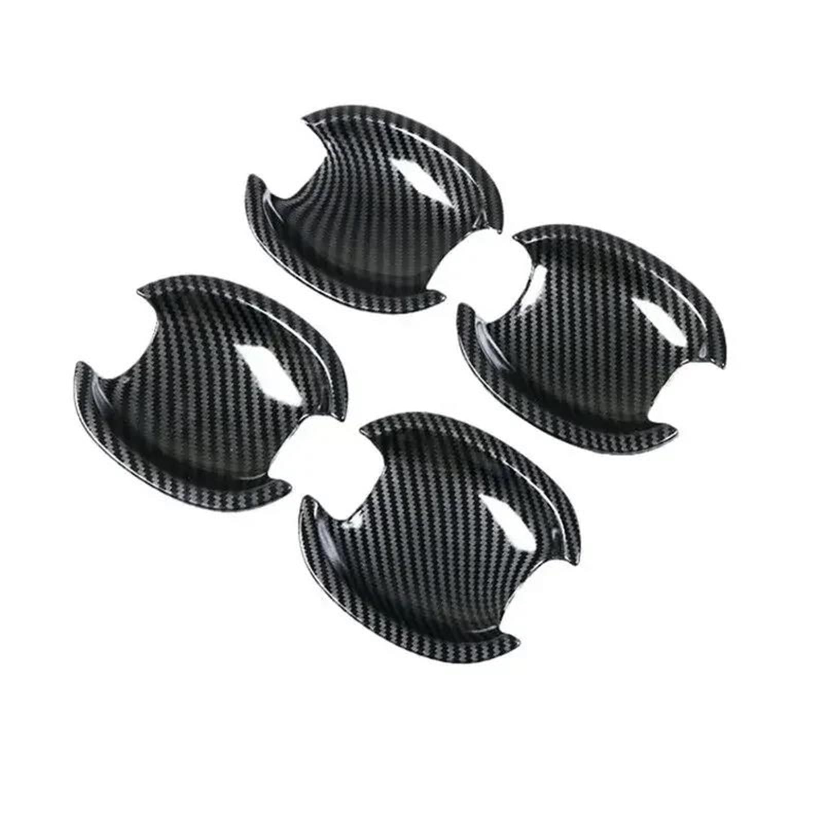 Piwine Carbon Bowl Handle Sticker Glossy Black Carbon Fiber Car Side Door Handle Cover Trim Sticker Styling Accessories For Camry Xv50 2012-2016(Carbon Bowl)