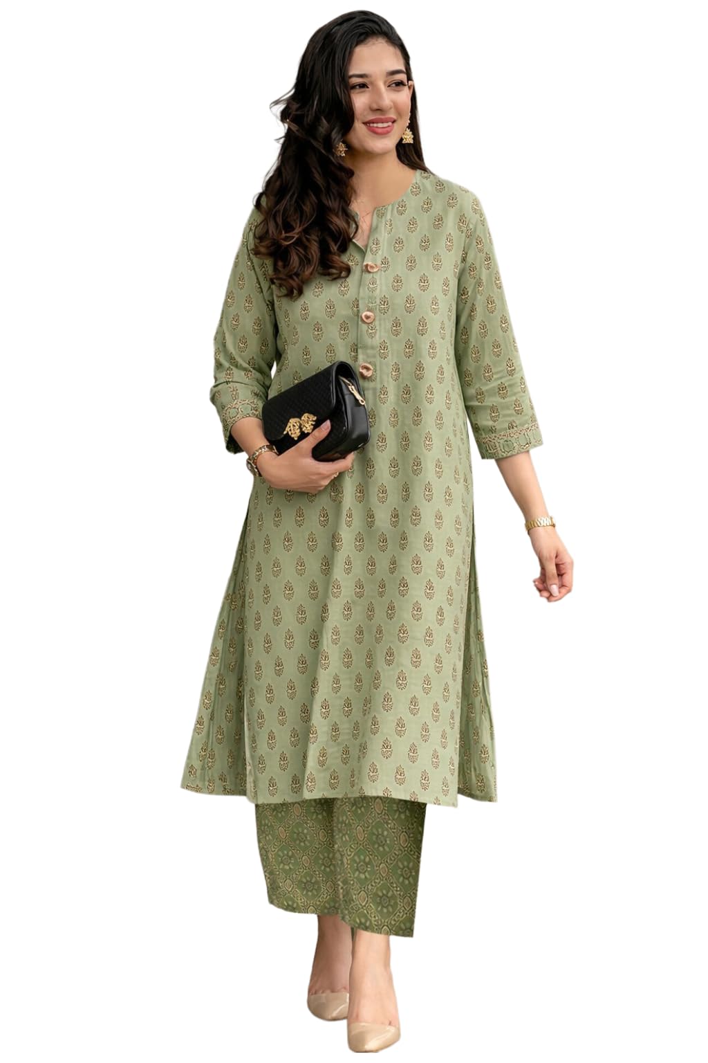 anni designer Kurta Set for Women Viscose Printed | Kurti Set for Woman | Kurta Pant Set | 2 Piece Set Women | Mandarin Neck 3/4 Sleeve Regular Fit Stylish Ethnic Outfit Clothing-picture-26