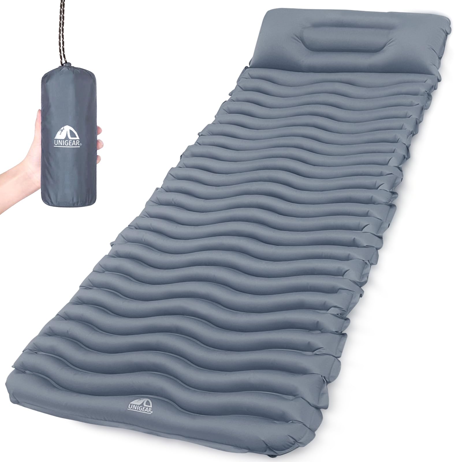 Unigear Materassino da Campeggio, Letto Gonfiabile da Campeggio Ultraleggero per Escursionismo, Zaino in Spalla, Amaca, Tenda, Sacco a Pelo