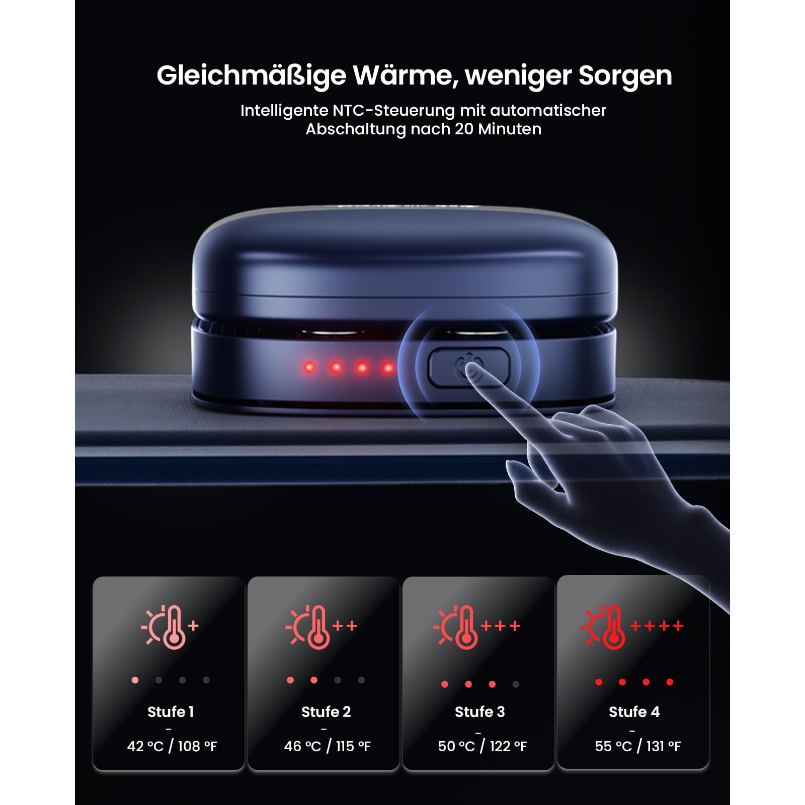 BOB AND BRAD Wärmegürtel mit Rotlicht für Rücken & Periodenkomfort