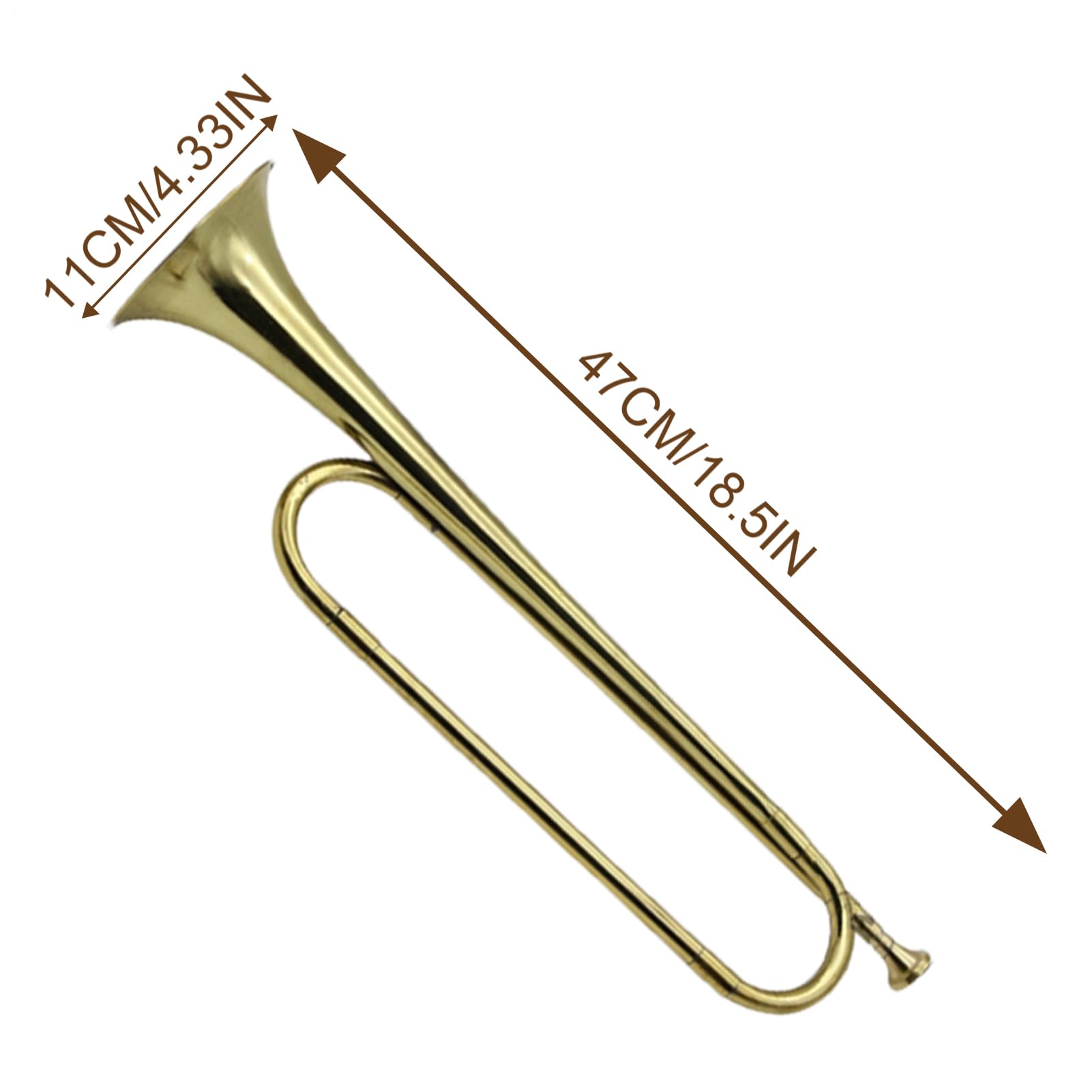 Cavalry Trumpet - Bugle Cavalry Trumpet | Gold Plated Brrass Trumpets | Trumpeet Bugles | militarry Style Brass Buglle | Golden Brass Wind Instrument For Parades And Ceremonial Events