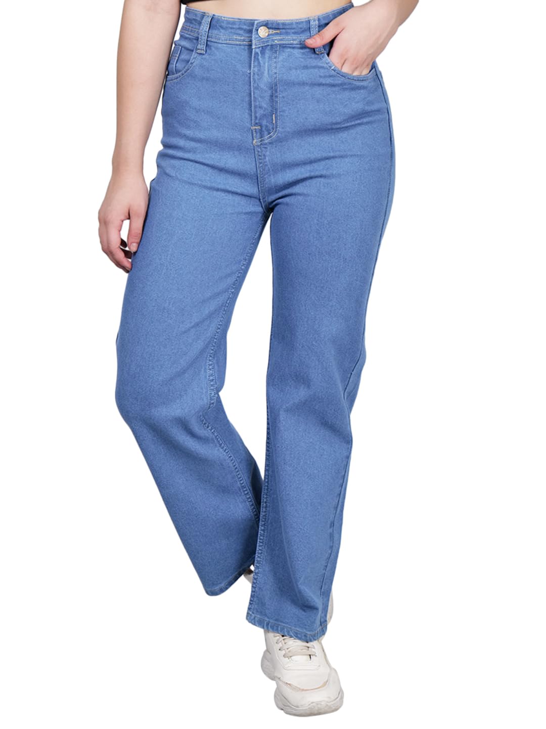 Buy ZXN Clothing Women Denim Reguler Fit Light Blue Slim Jeans at