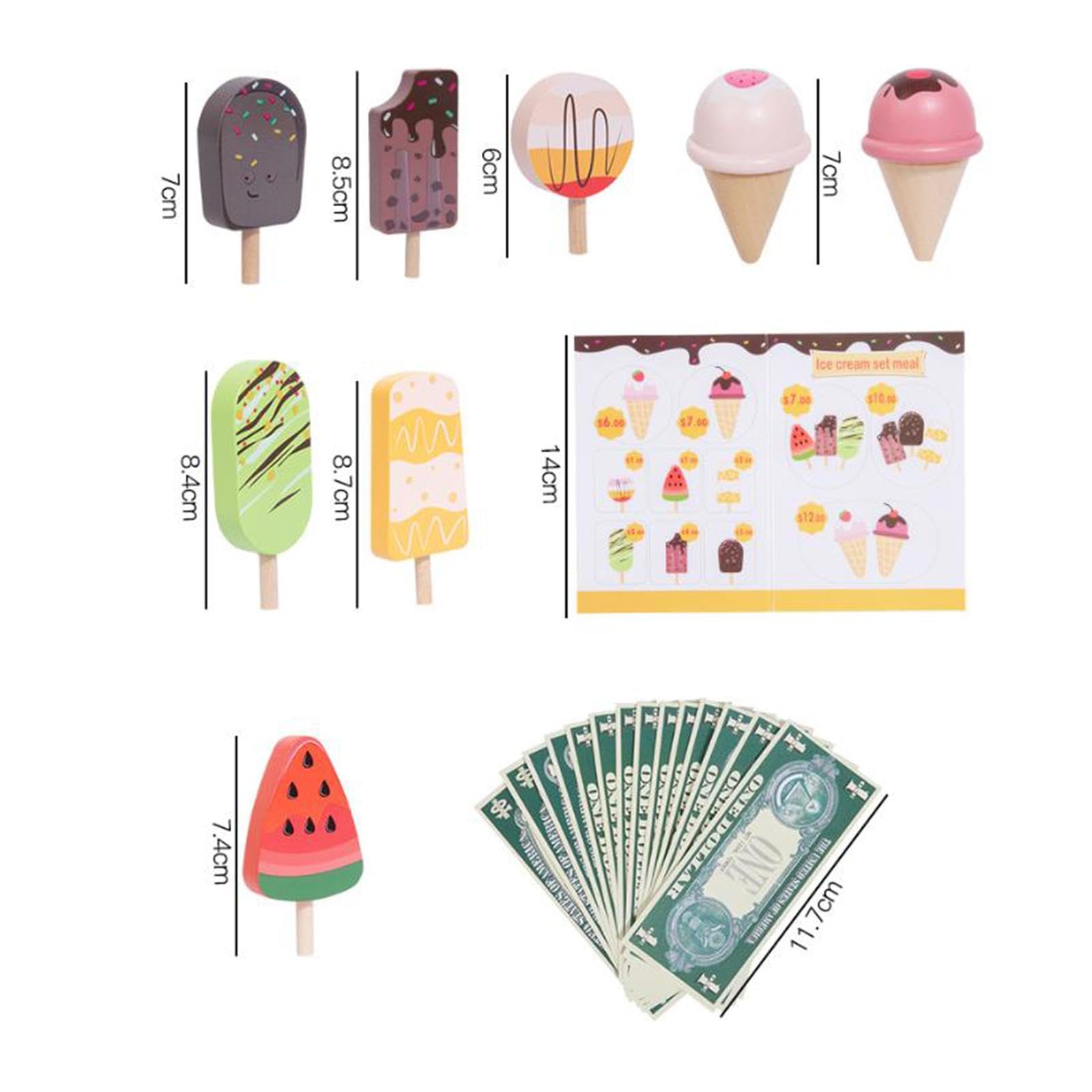 MagiDeal Camión de Helados de Juguete para Juegos de imitación, Desarrollo de Habilidades, Juego de rol imaginativo para niños y niñas en Edad Preescolar.