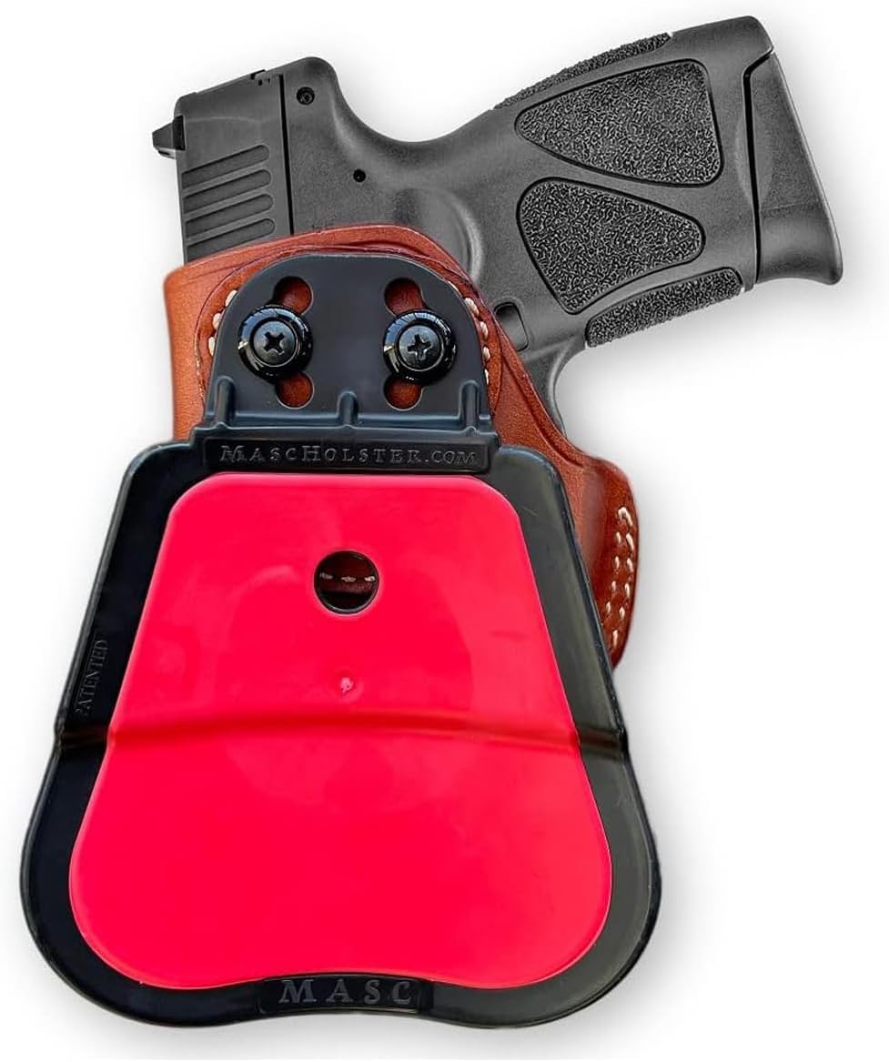 Masc Premium Leather Paddle Holster for G3c 9mm Compact 3.2" Barrel, Open Top, Right-Hand Draw, Brown #1565#