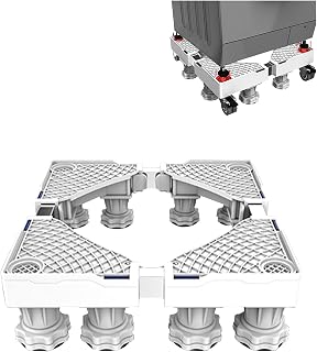 Adjustable Base with 4/8/12 Strong Legs Washing Machine Stand Universal Length/Width 49-68cm Refrigerator Holder Bracket Anti Vibration Mute for Dryers,Cookers,Fridges,Freezers (8