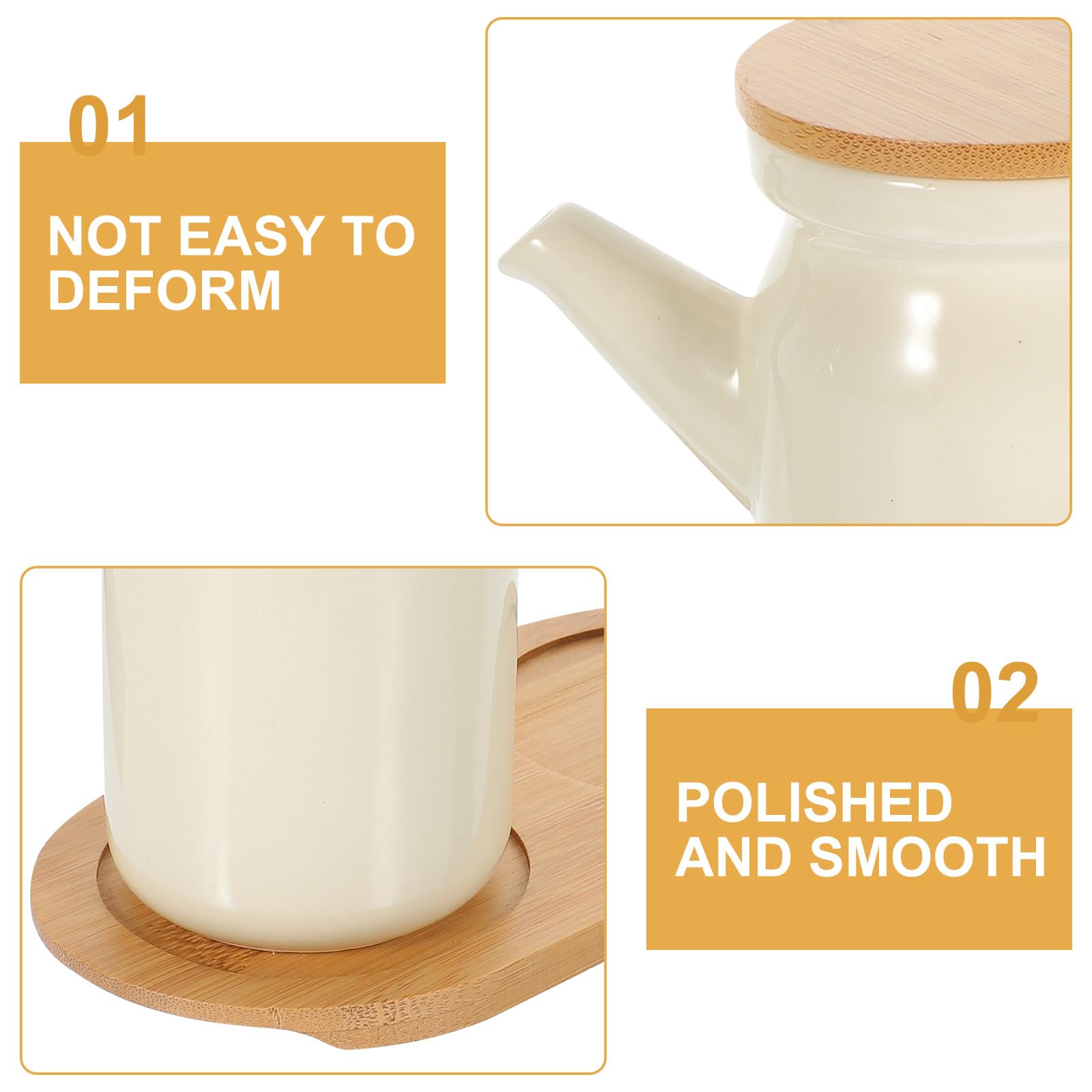 Angoily Set di Barattoli per Spezie da Cucina in Porcellana Bianca con Base Compatta e Coperchi Individuali, Contenitori per Condimenti e Oli per Domestico e Buffet