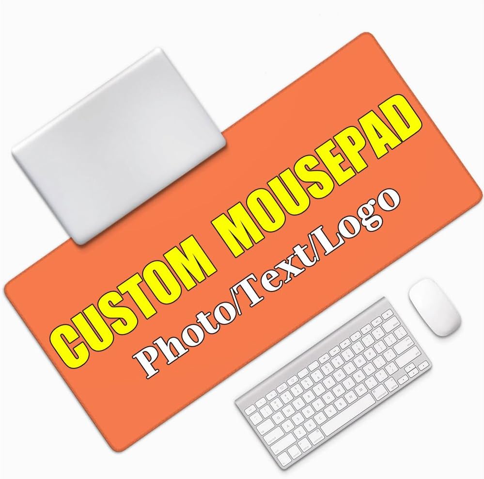 Mousepad Custom Personalized Mousepads Add Your Own Picture Text Logo Image Customized Computer Mousemat Gifts for Father Mother Husband Wife Sister Friends, Coral, 16x35.5in