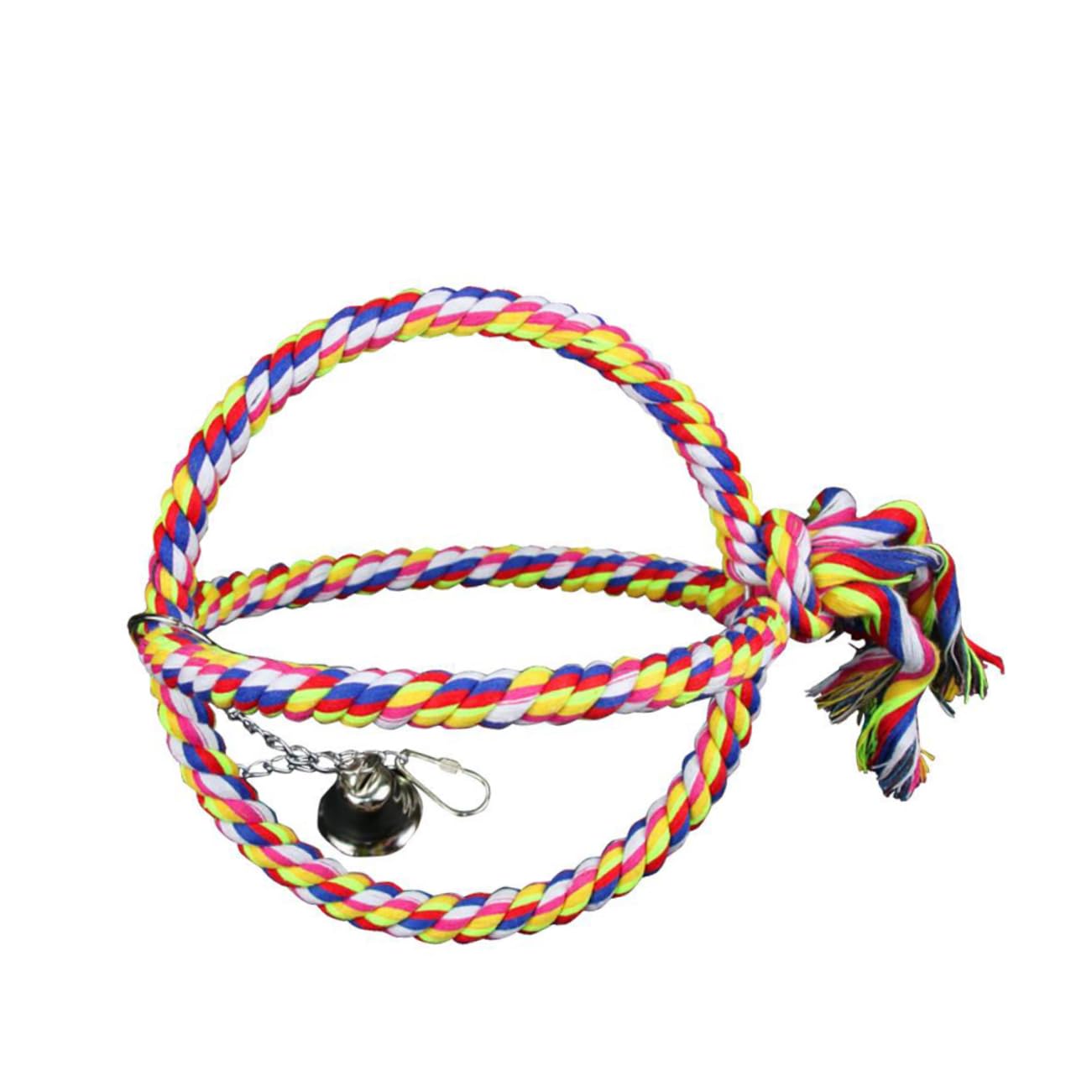 Happyyami 2stücke Baumwollseil Schaukelspielzeug Für Vögel Für Papageien Nymphensittiche Und Wellensittiche Flexibel Mit Klangspielzeug Und Aufhängung Für Mehr Spaß Und Bewegung