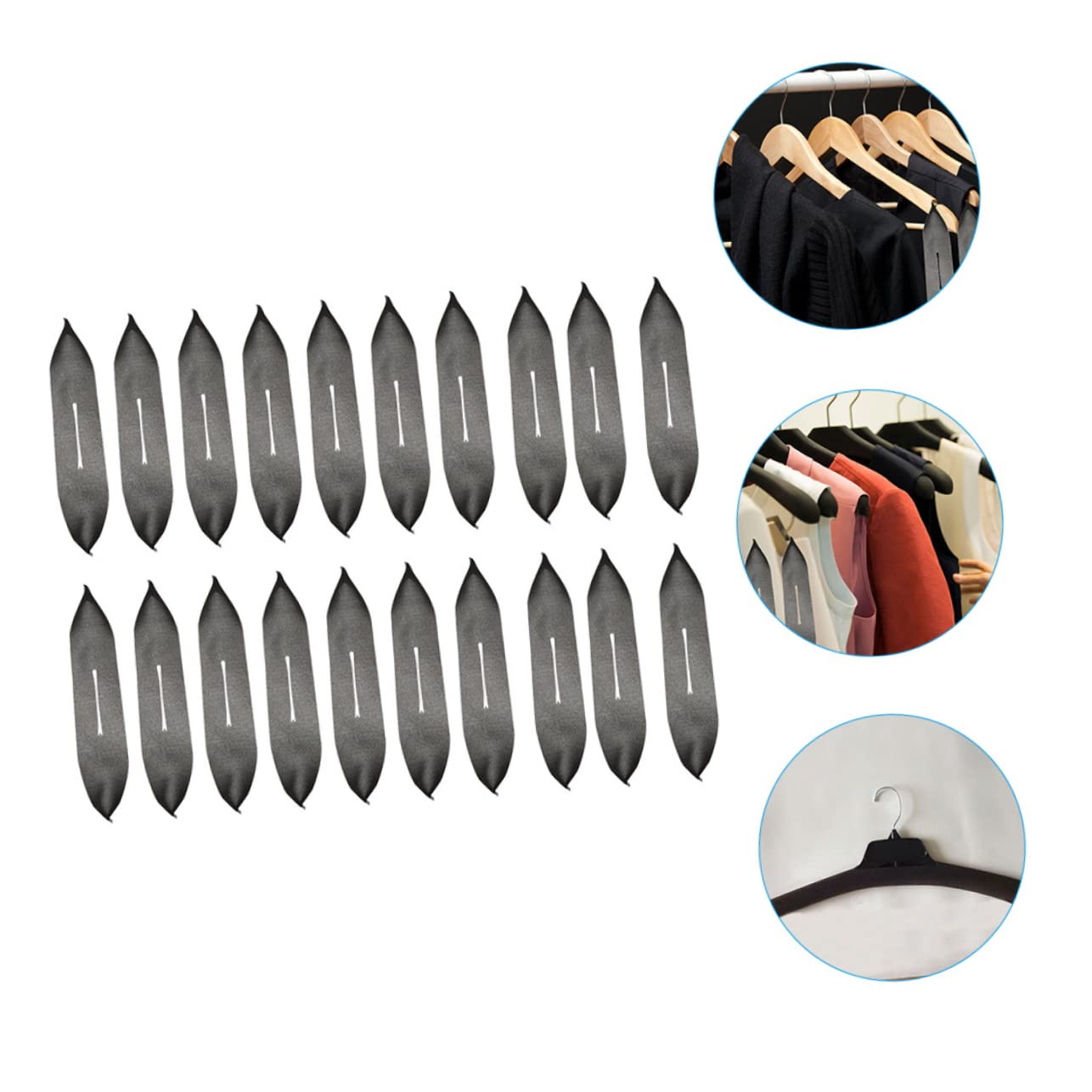HOOTNEE 250 Pcs Hanger Sponge Cover Anti-Skid Cover for Hanger Clothes Hangers with Grips Jersey Hangers Suit Hanger Anti-Skid Sponge Covers Non Strips Coat Hanger Hanging Rack Cover Black