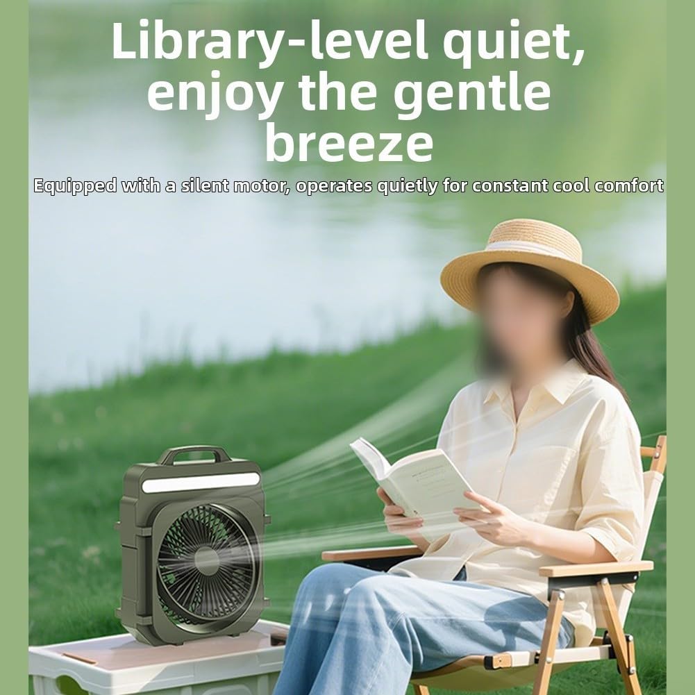 Ventilatore da terra portatile alimentato a energia solare, ventilatore da scrivania USB ricaricabile con 5 velocità e LED, raffreddamento telescopico silenzioso per campeggio, viaggi, casa, ufficio