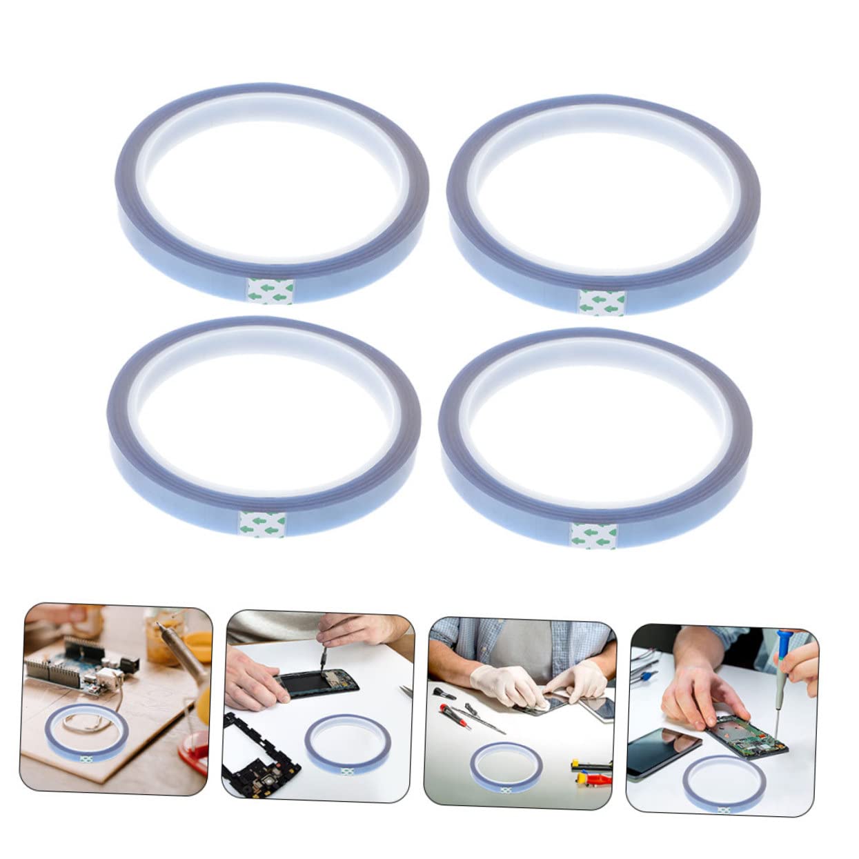 Zerodeko 4Rolls Heat Resistant Tape for Sublimation Press High Temp Resistant No Residue Adhesive Heat Tape for Vinyl Transfer and Craft Projects