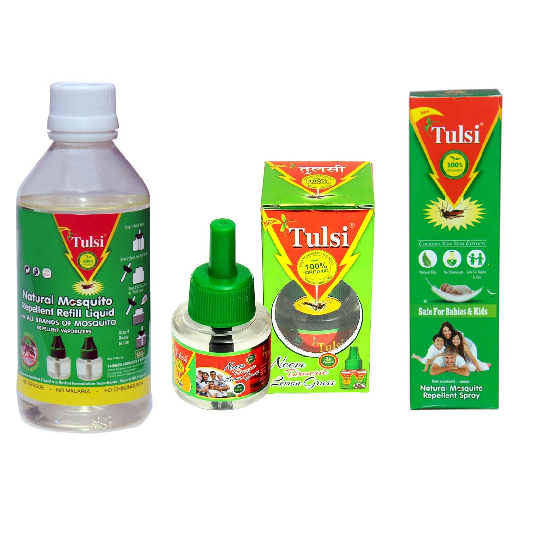 Sarvasva Global Tulsi Natural Mosquito Repellent Refill LiquidHerbal