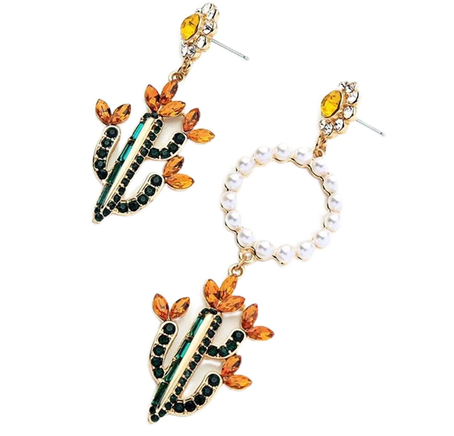 Elegant Multicolor Bohemian Beads Round Shape Trendy Oxidized Gold Plated Drop Earrings For Women and Girl's standard