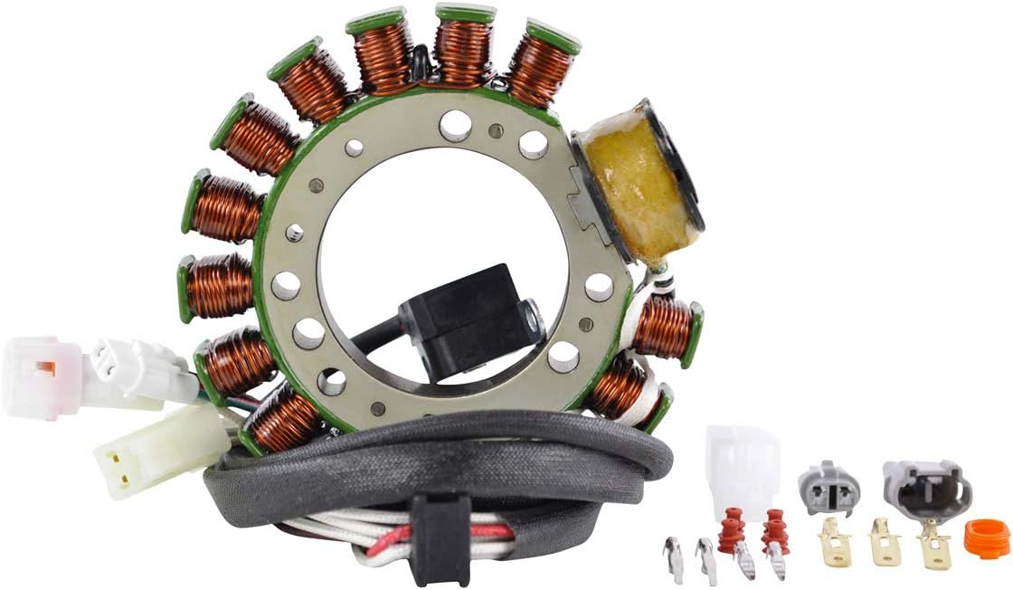 RMSTATOR Kit Stator + PeakRPM CDI Box + External Ignition Coil + Crankcase Cover Gasket Replacement for Yamaha YFM 350 Warrior 1997-2001