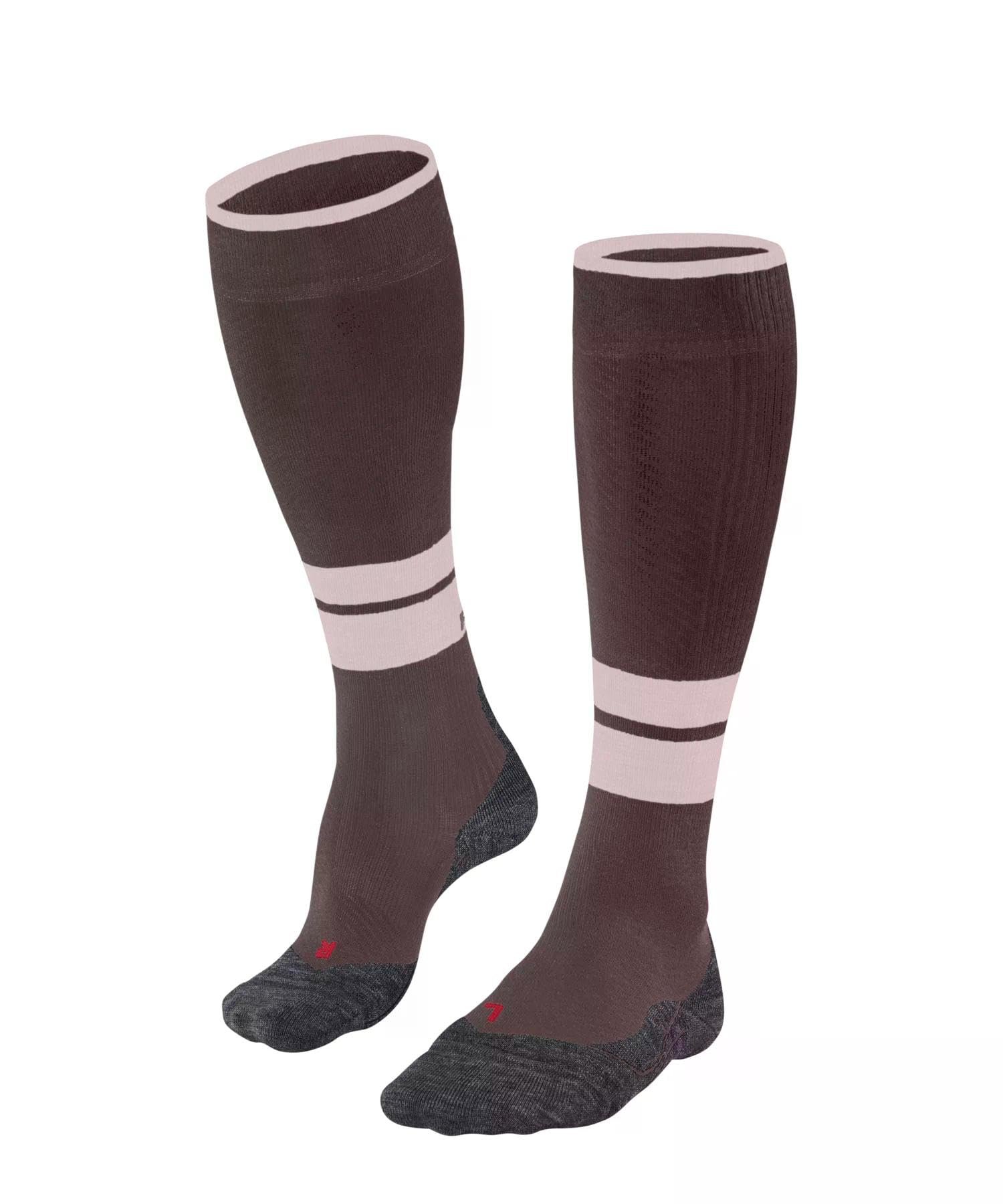 FALKE Kobiety Skarpety do wędrówek TK Compression W Kh wełna materiał funkcjonalny kompresyjne 1 Para, Brązowy Mahogany 8344 - Obwód łydki W1, 39-42 W1