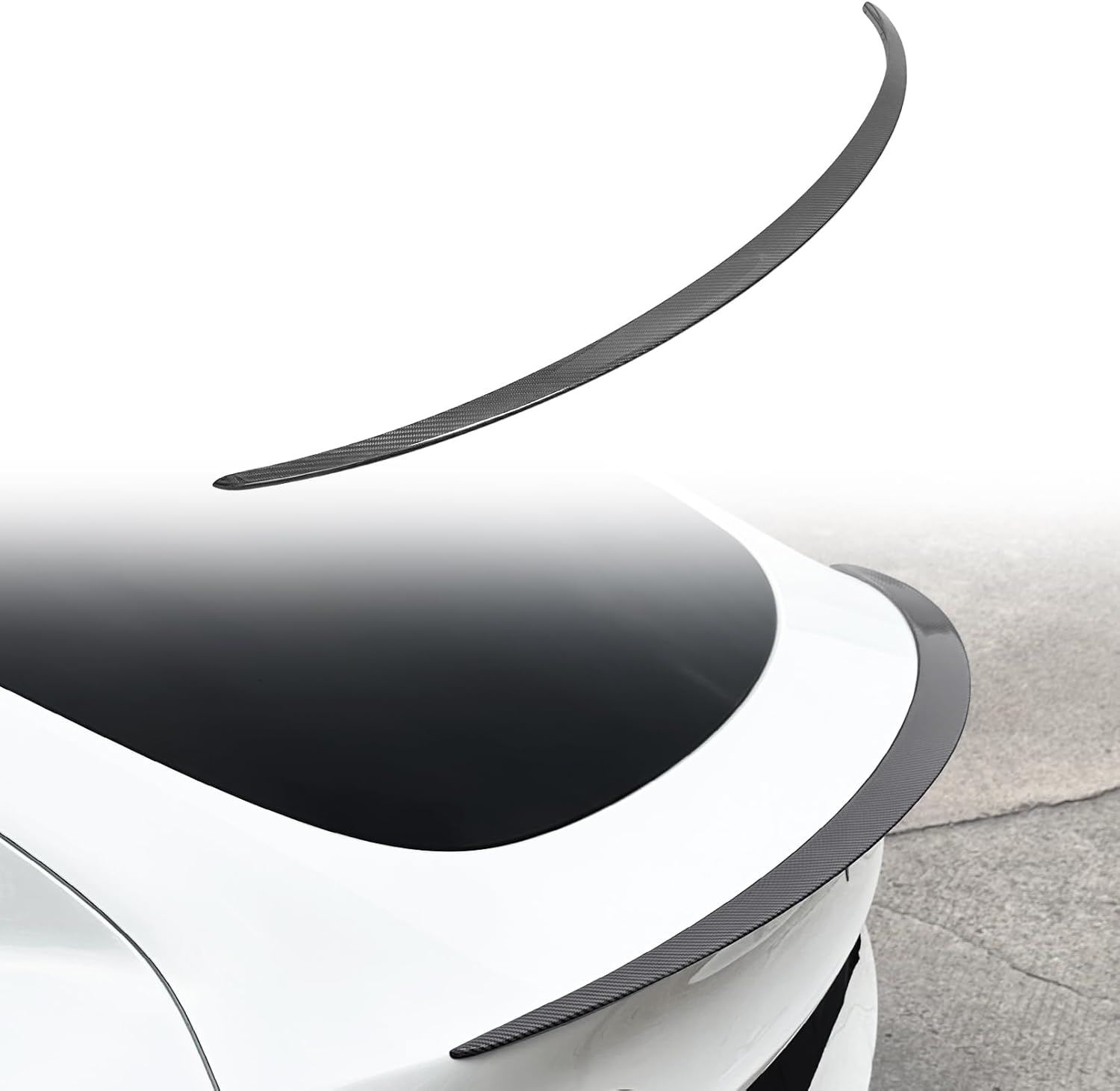 Spoiler Fit for Tesla Model Y 2020-2024, Upgrade ABS Material Rear Spoiler Wing OEM Rear Trunk Lip, Model Y Accessories (Glossy Carbon Fiber)