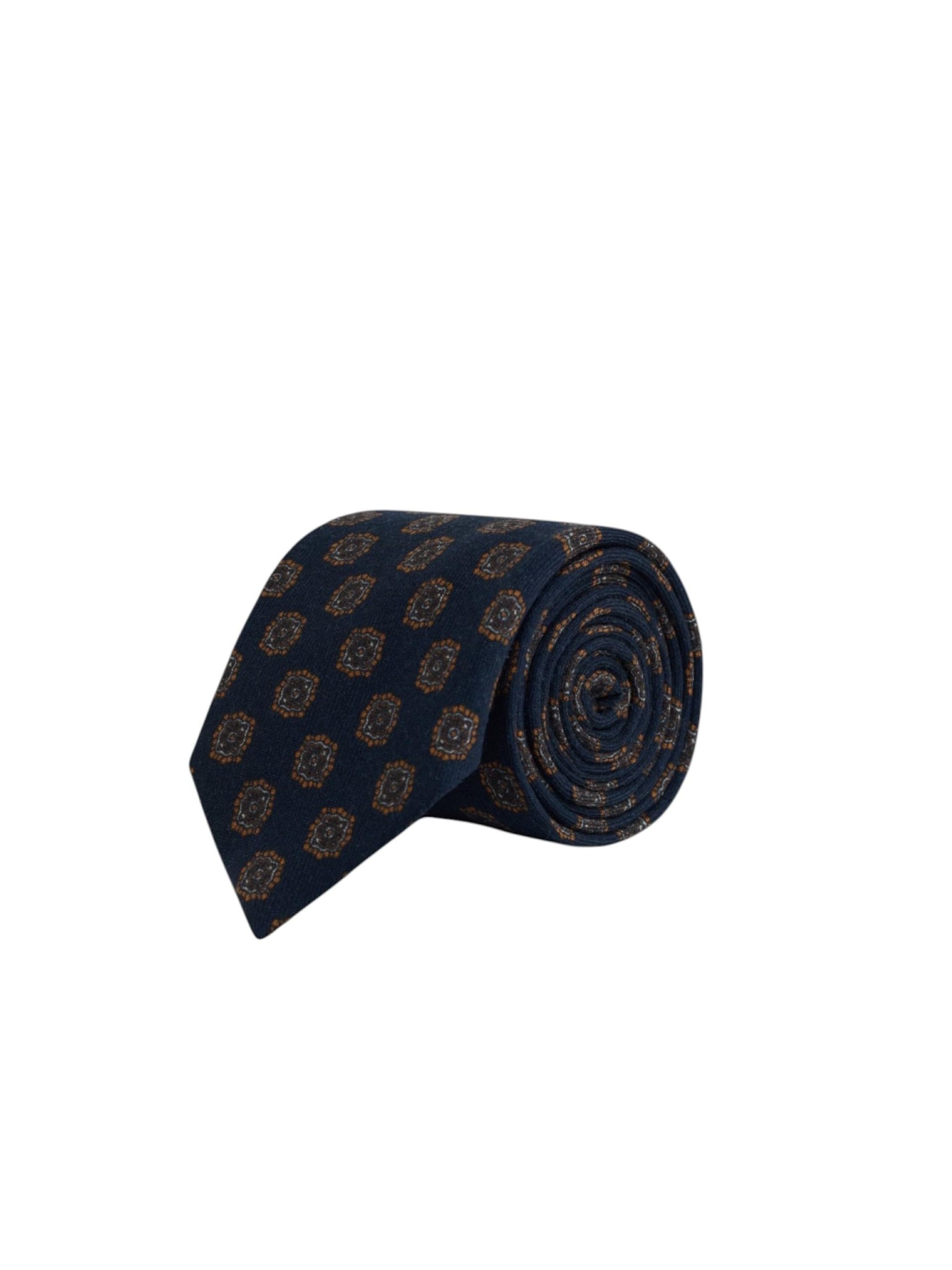 SILBON Corbata Estampado Medallón Azul Marino para Hombre