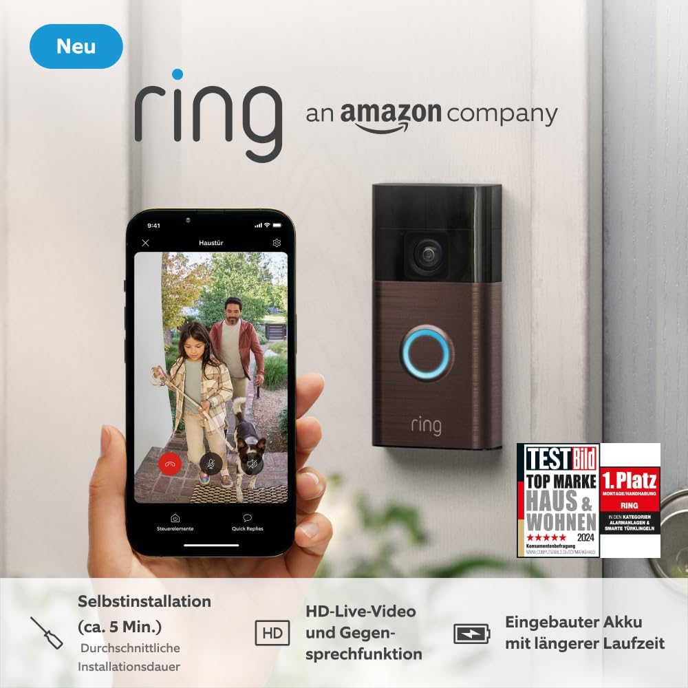 Ring Battery Video Doorbell (Certificiran obnovljen) Akumulatorska videonadzorna zvonilka
