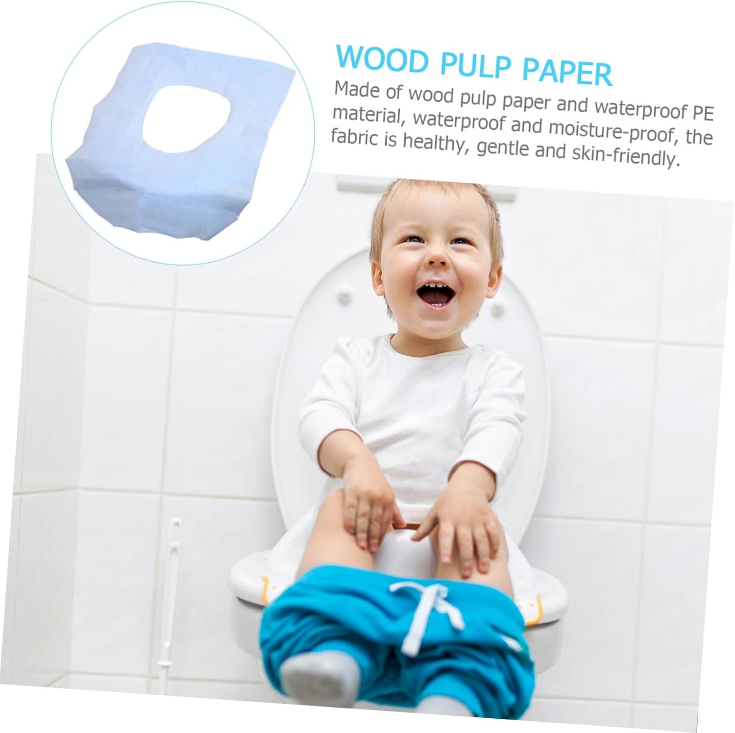 LIFKOME 60pcs Disposable Toilet Seats Covers Cushion Boys and Girls Potty Training Seat Covers for Airport Bathroom