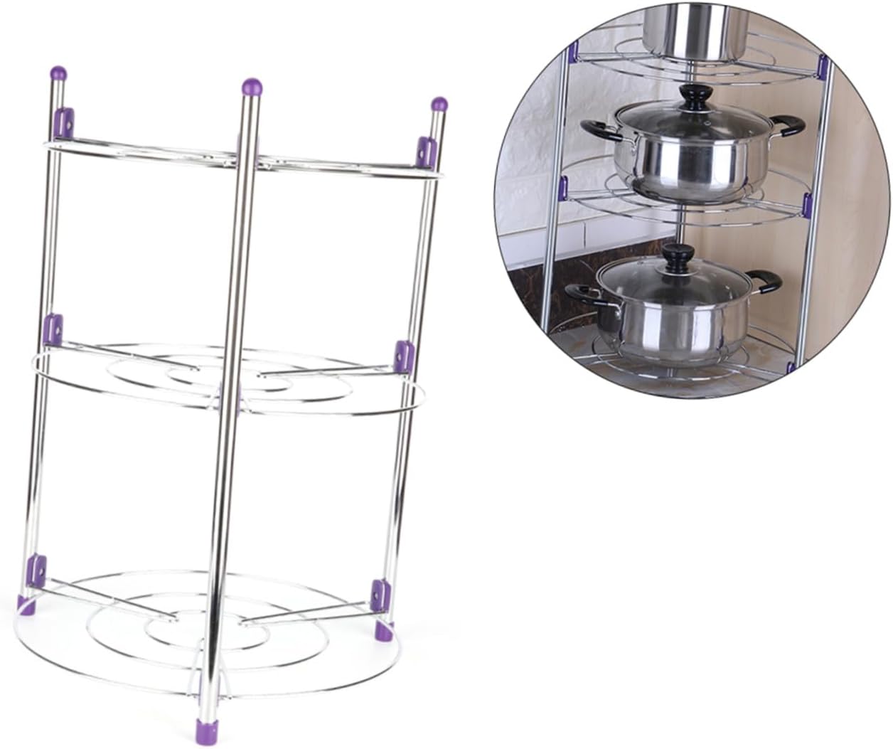 ERINGOGO Multifunctional Kitchen Storage Rack 3-layer Shelf Self-assembly Modern Design