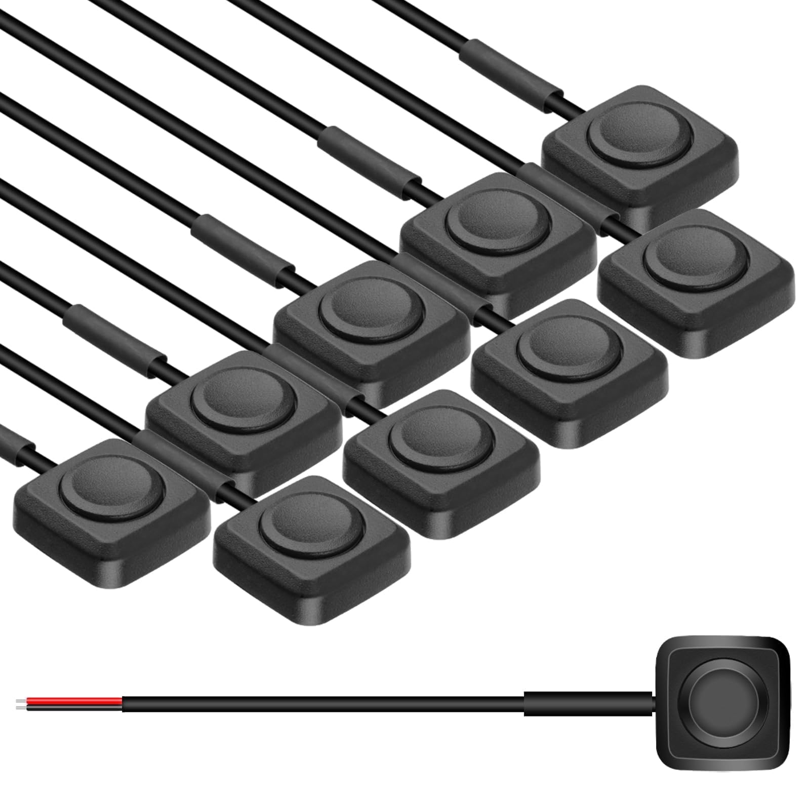 Linkstyle 10Pcs Momentary Push Button Switch, Surface Mount ON/Off Mini Horn Buttons Switch, for 12v 24v Car Horn, Industrial Control